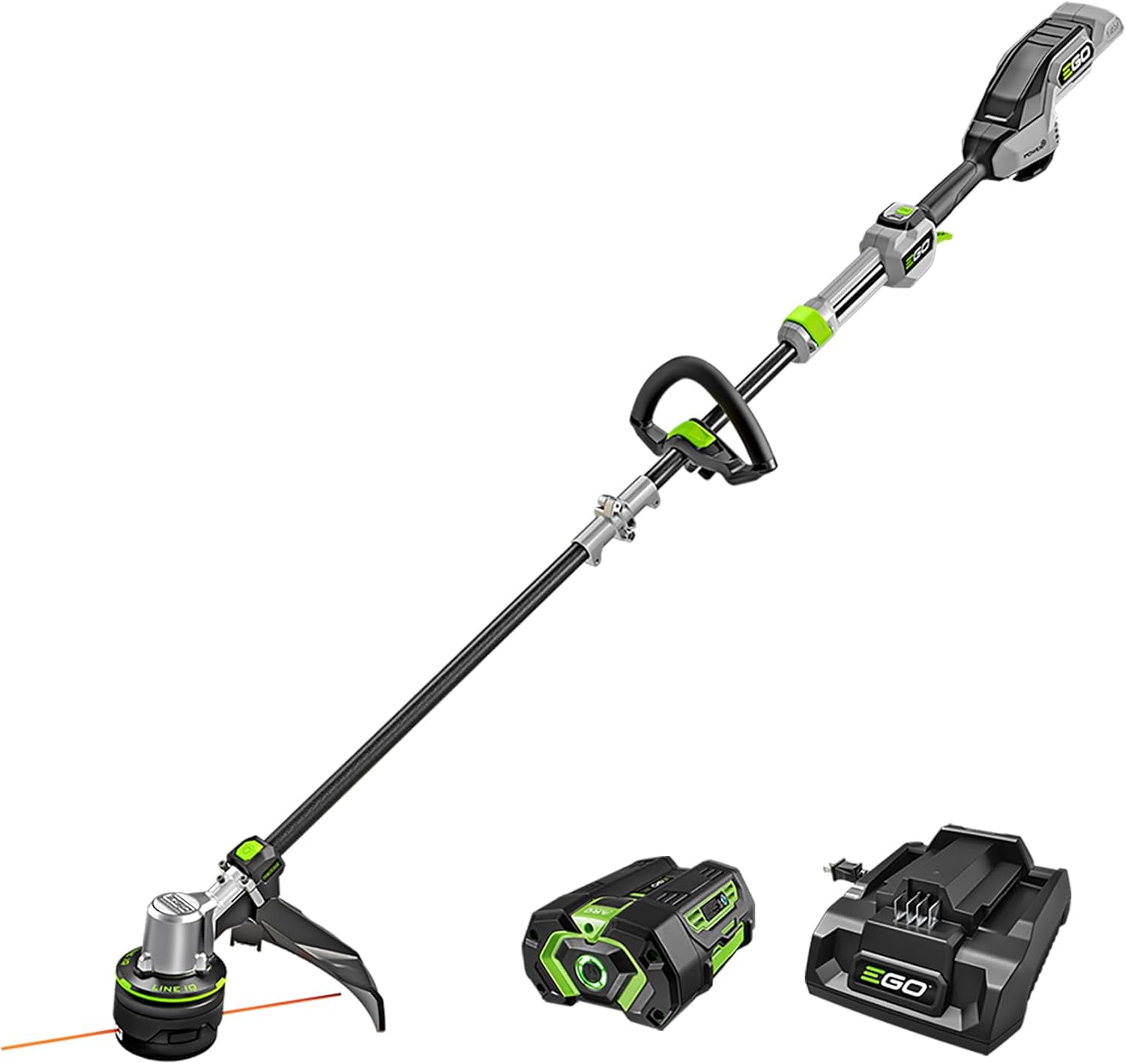 EGO POWER+ String Trimmer  Battery Powered  16" Trimmer for Weeds and Grass with POWERLOAD  LINE IQ  Telescopic Carbon Fiber Shaft  Includes 56V 4.0Ah Battery and Charger - ST1623T