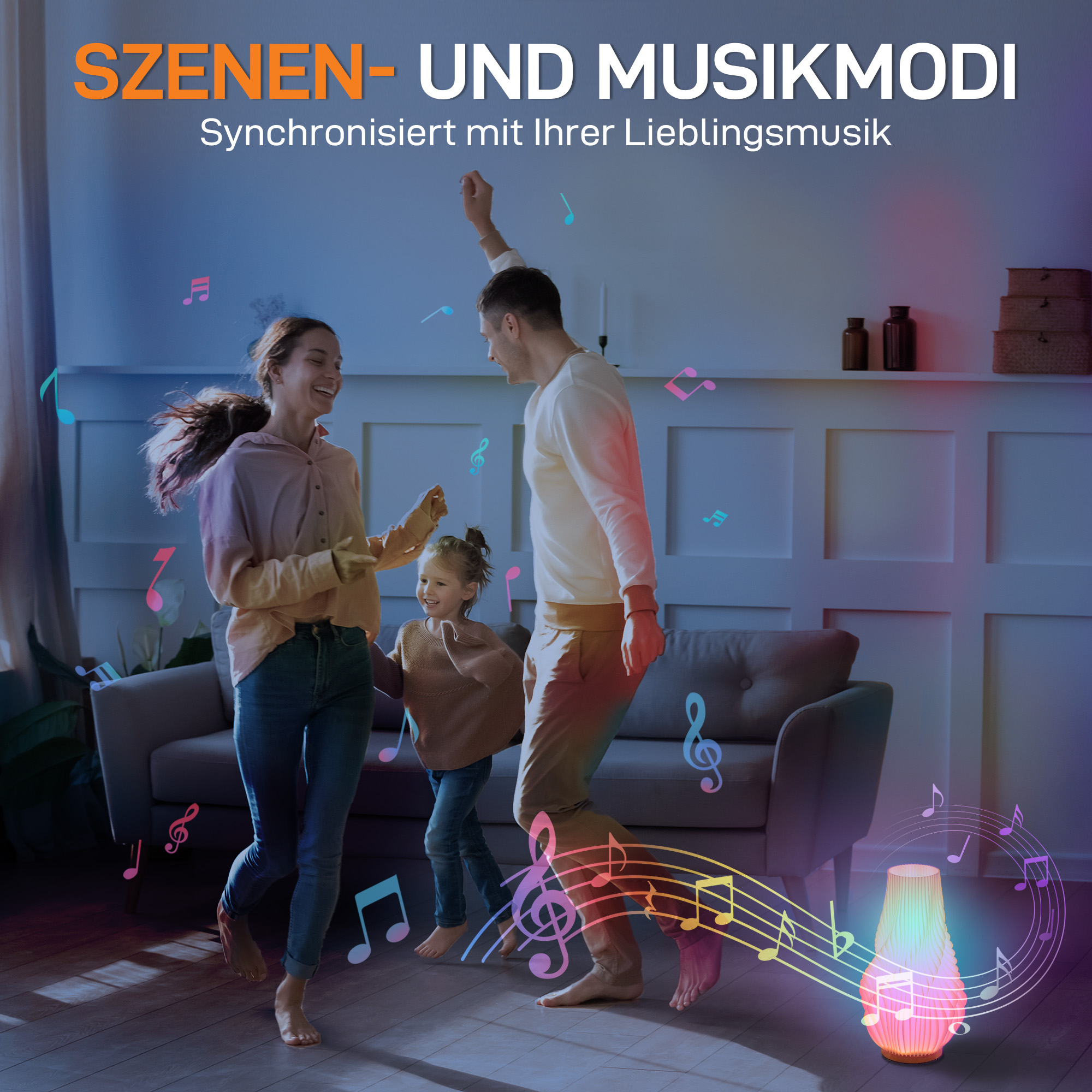 Slimme Tafellamp met App-besturing, Compatibel met Alexa, Kunststof, Hout, Wit