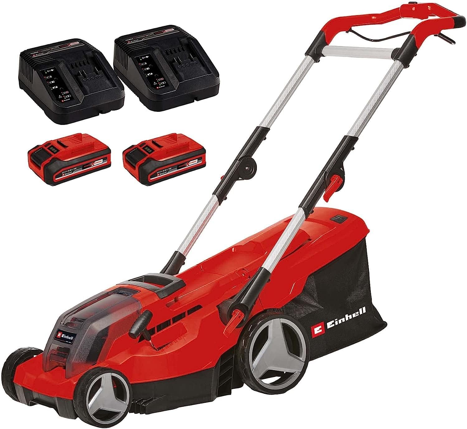 Einhell Akku-Rasenmher GE-CM 36/37 Li-Solo Power X-Change (36 V, 37 cm Schnittbreite, bis 400 m, 45L Grasfangkorb, 25-75 mm Schnitthhe, ohne Akku)