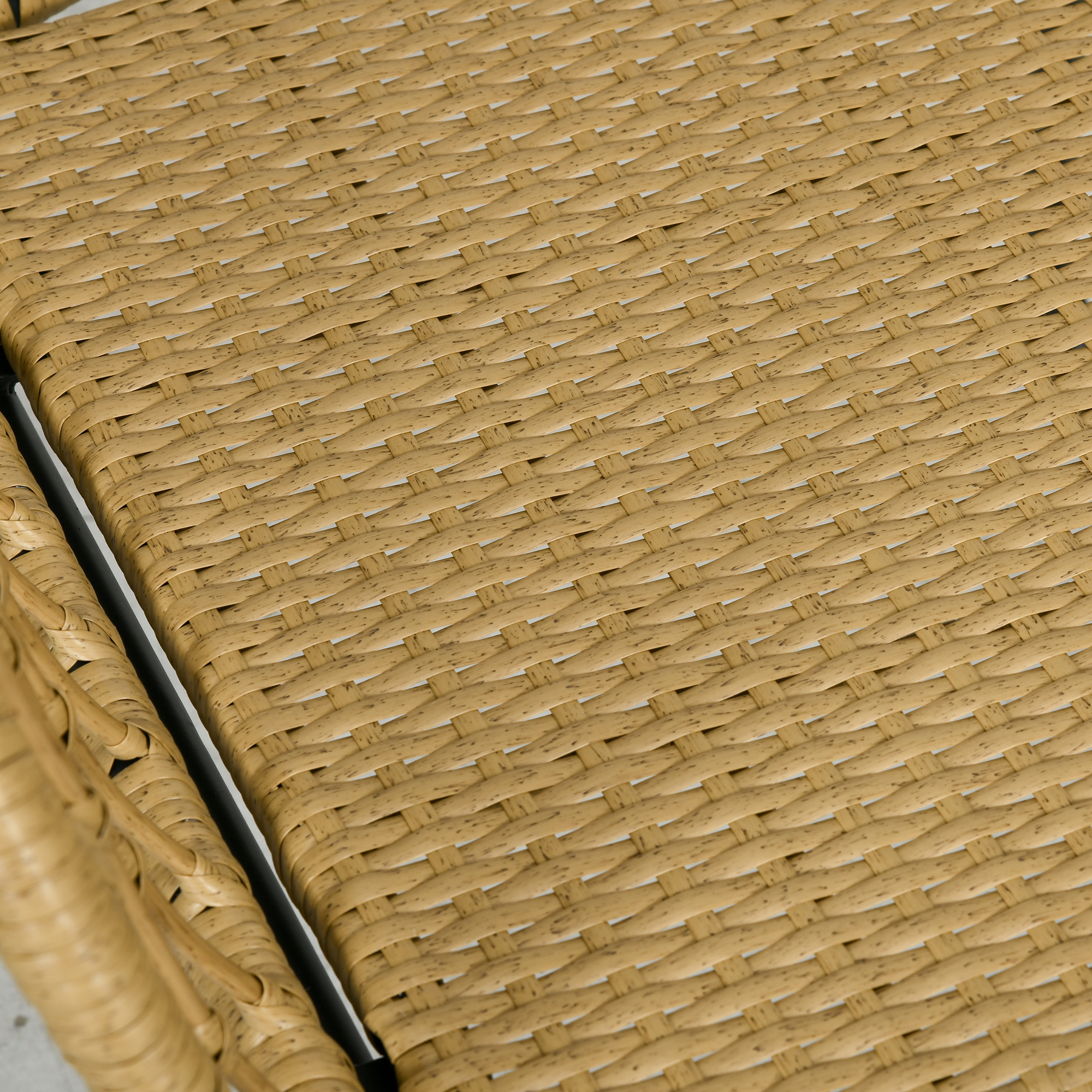 Outsunny Lounge-Set Rattan Zitgroep, Buitenmeubelset in Boho-stijl, 5-delig, 145 x 70 x 78 cm, Cr��me + Natuur + Zwart