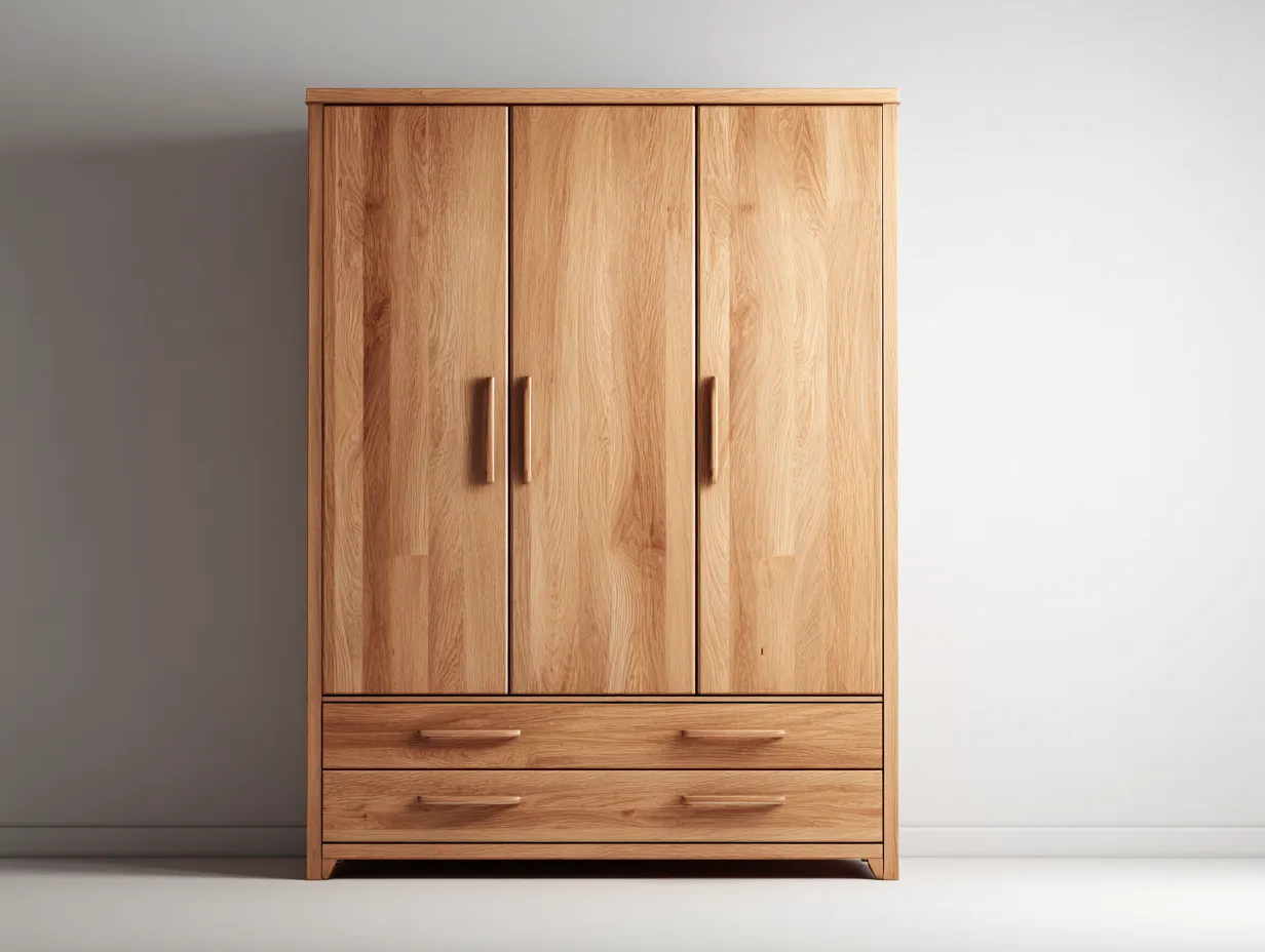 Kleiderschränke mit drei Türen - Holzwerkstoff - 151x57x184 cm - Eiche - Modernes Design