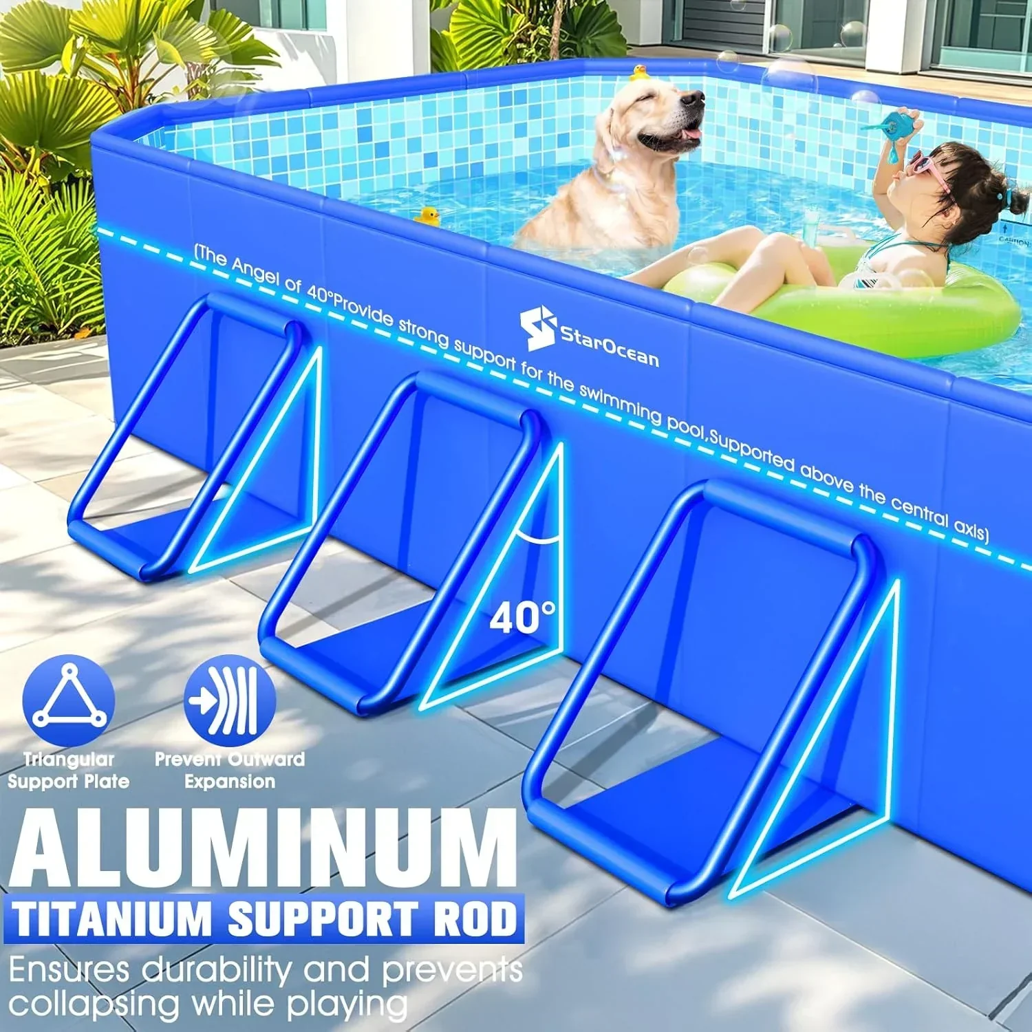Foldable Pool Large Non-Inflatable Swimming Pool Kids Adult Collapsible Pools Hard Plastic Shell