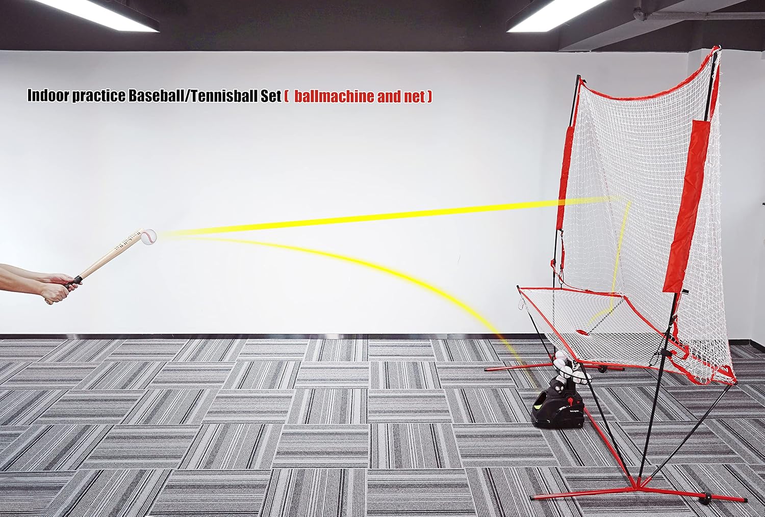 Tennis Maschine Mit Netz (12lb),Pickle bällewurfmaschinen Set für selbsttraining,Anfänger/Kinder/Trainer/Zuhause/Gericht, für alle Stufen/Alter,AC&Batterie&USB-Kabel
