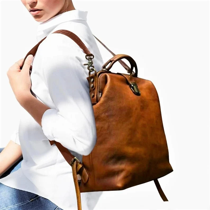 Convertible Leather Backpack Doctor Bag