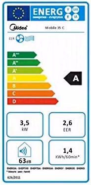 Midea Mobiele Airconditioner MPD-12CRN7, 12000 BTU 3,5kW, Koelen&Ventileren&Ontvochtigen, Ruimtegrootte tot 117m3(43�O), Mobiele Airco met Afvoerslang