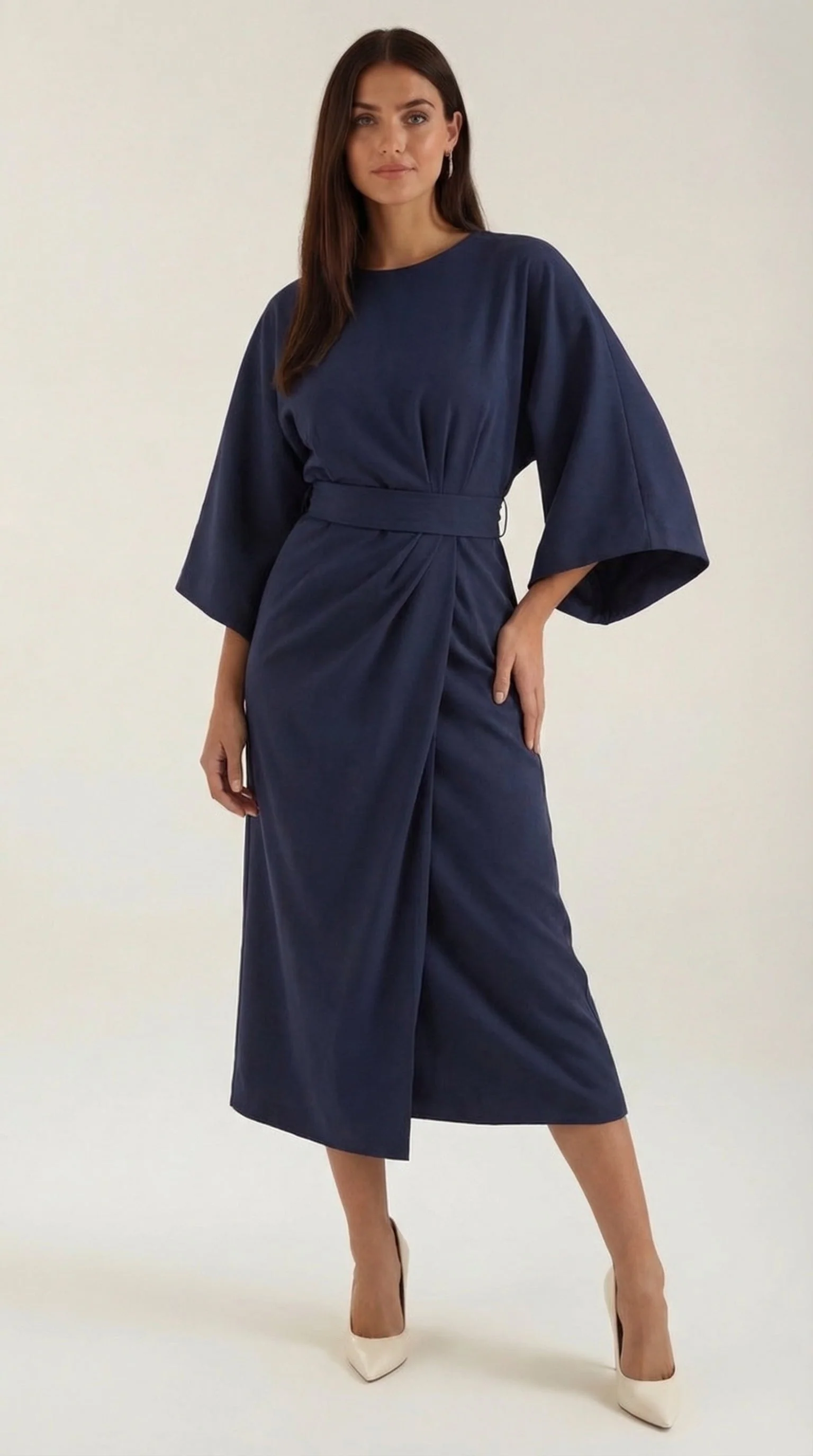 Midikleid mit Ballon?rmeln