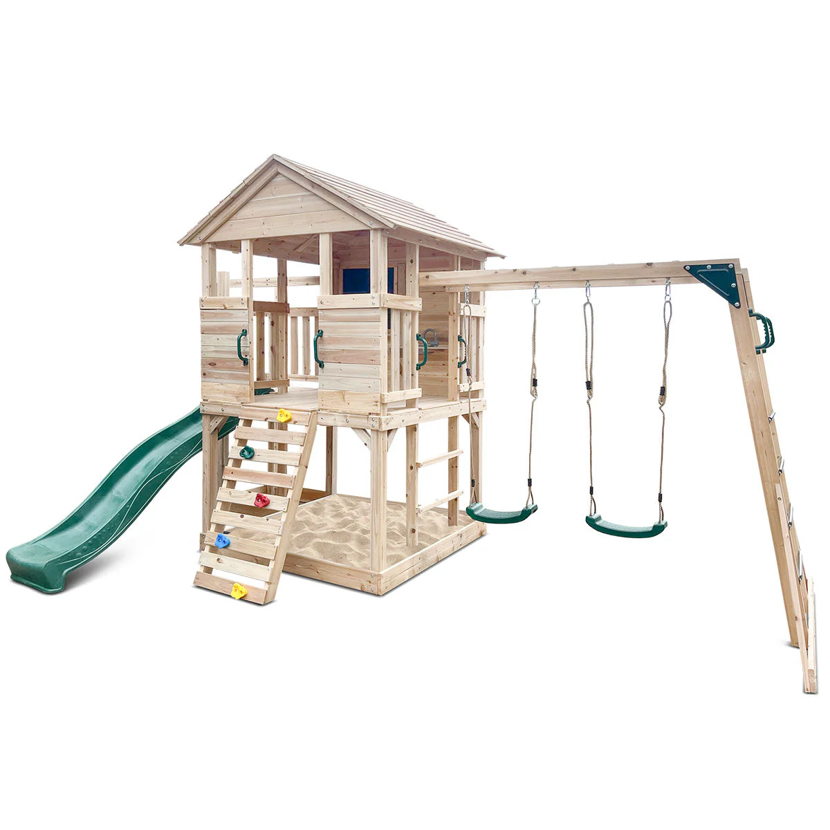 Kids Cubby House with Slide | Lifespan Kingston 2.2m Green Slide Playhouse