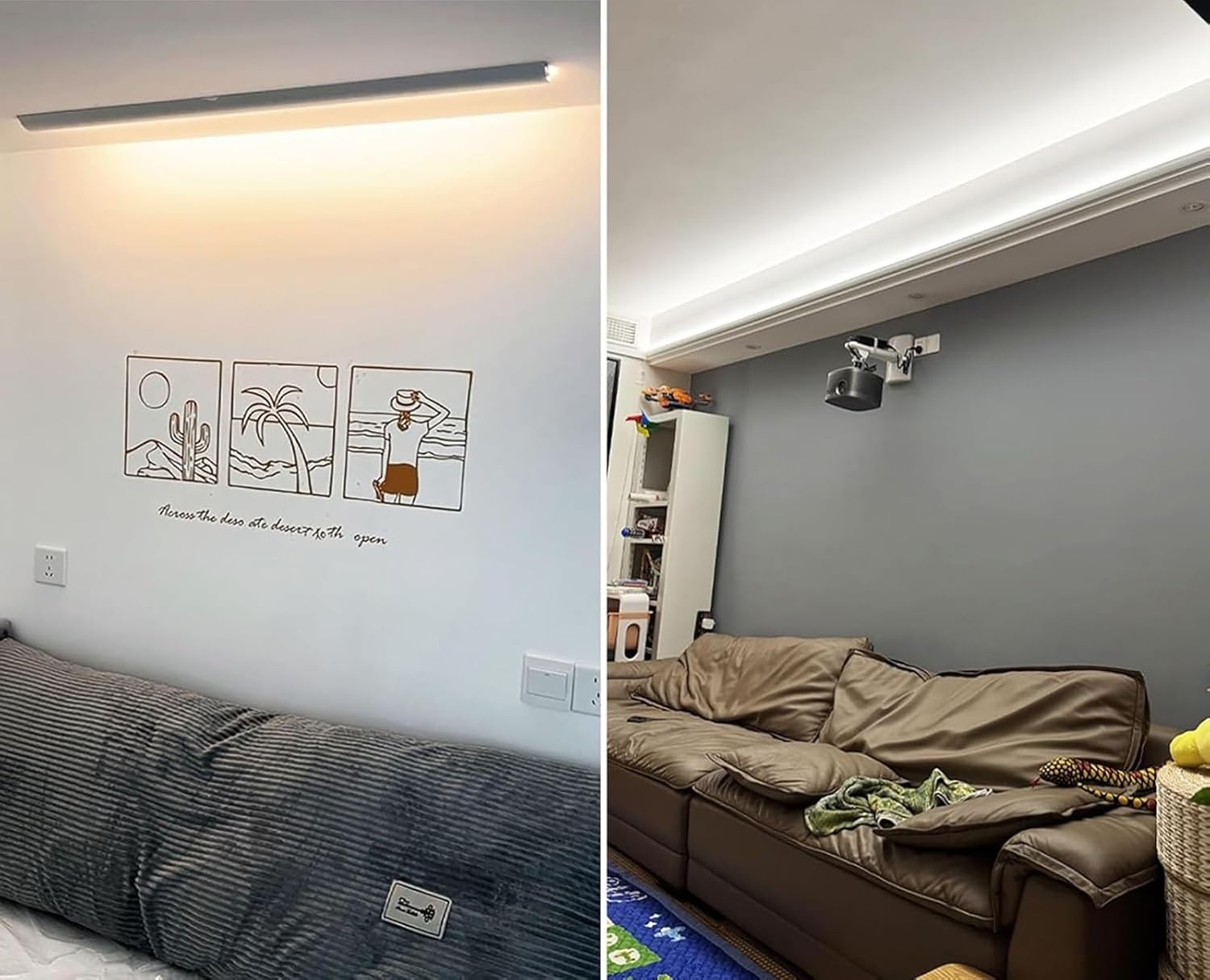 Aufputz-LED-Lichtleiste, wasserdichter LED-Kanal aus Aluminium für Bad/Küche/Büro, Deckenkanal für indirekte Beleuchtung(6m/19.7ft)
