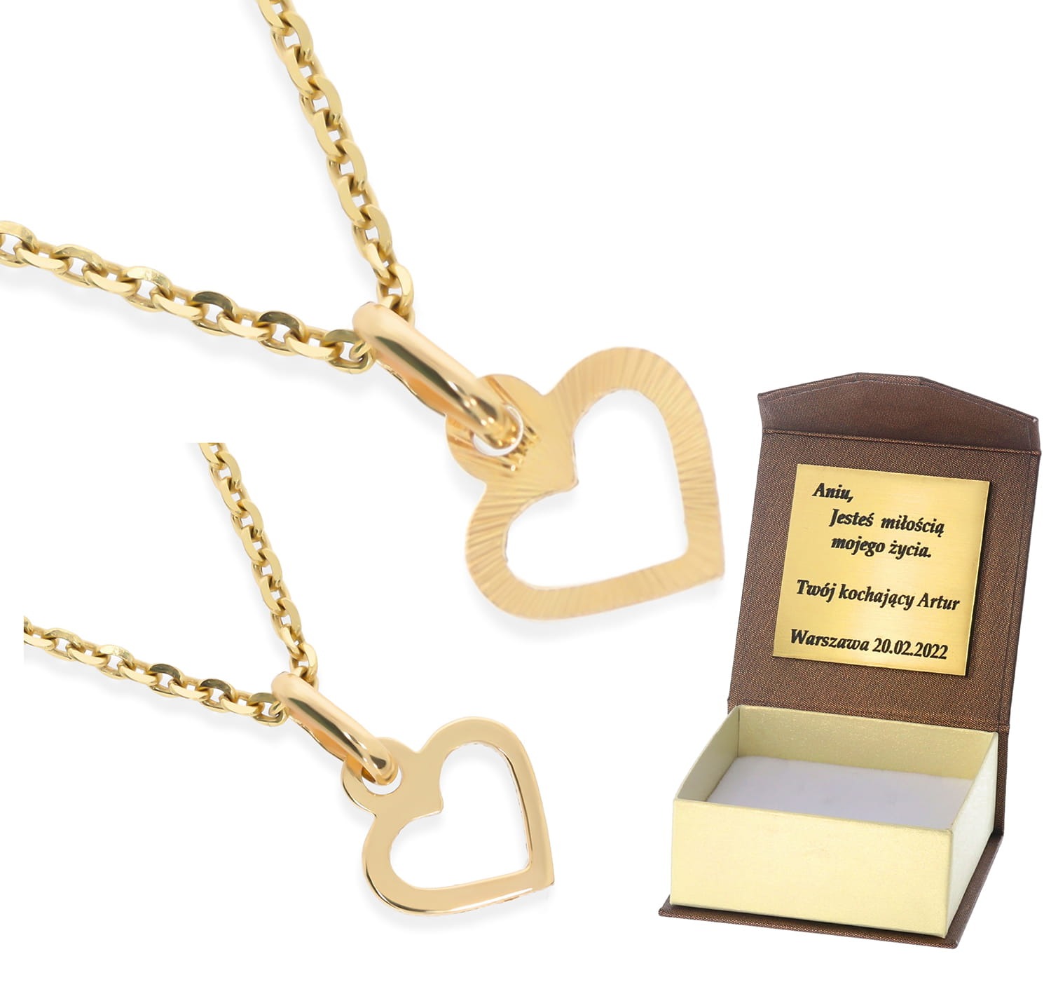 Złota zawieszka serce Próby 585