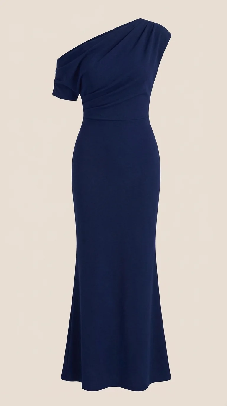 One-Shoulder-Maxikleid