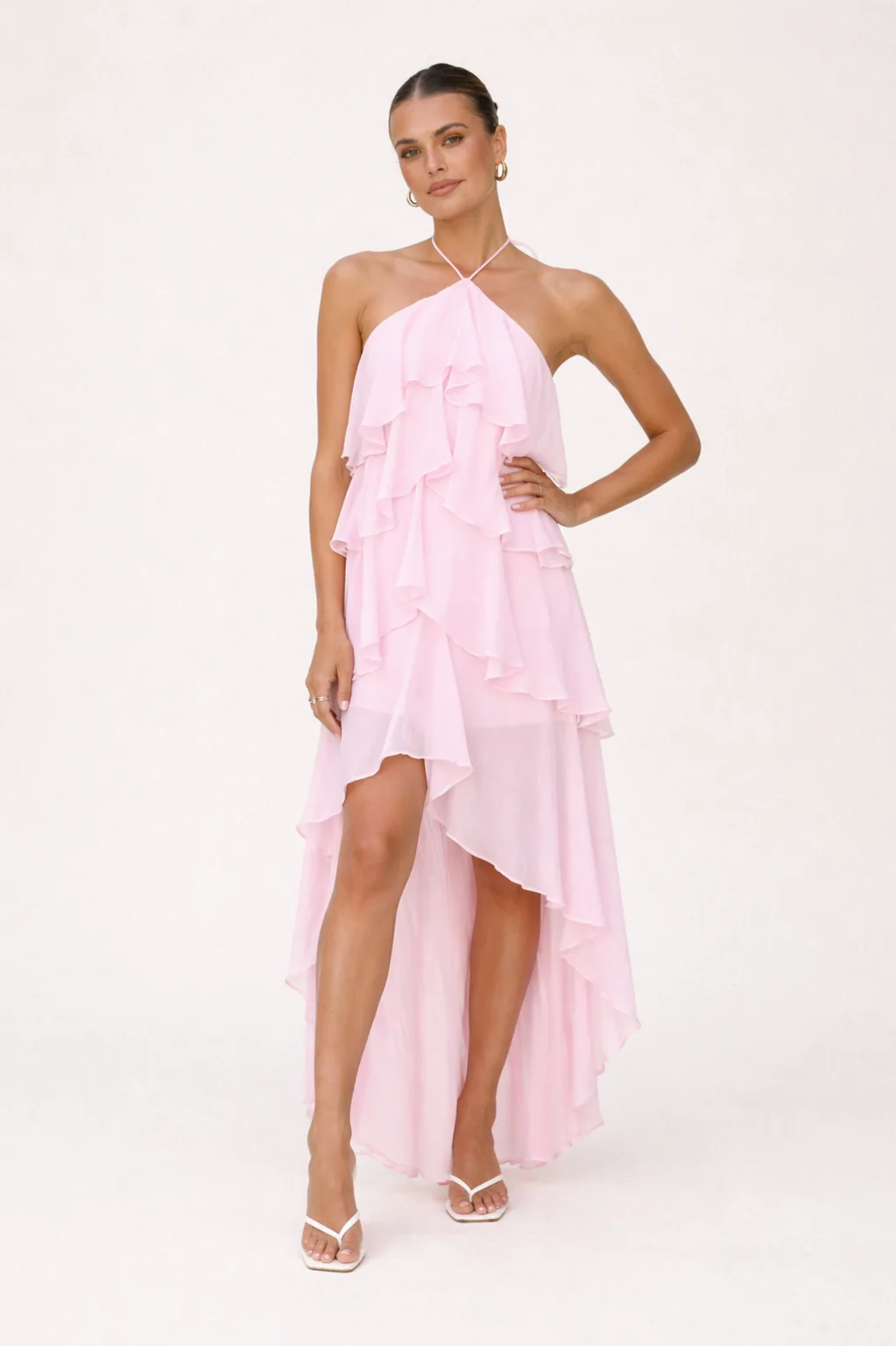 Damen Halterneck Maxikleid | Langes Festkleid f��r Hochzeiten & Besondere Anl?sse | Sommerliches Abendkleid R��ckenfrei