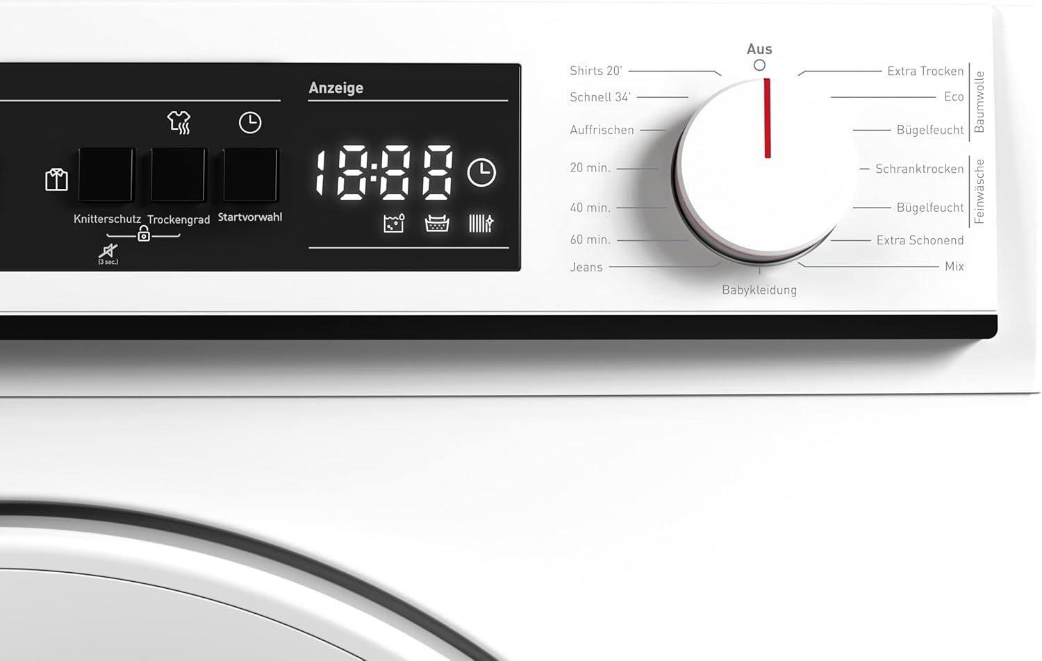 SHARP KD-NHA0S6GWWD-DE Wäschetrockner, 10kg, D, 15 Trockenprogramme inkl. 20-Minuten-Schnelltrockenprogramm, Weiß