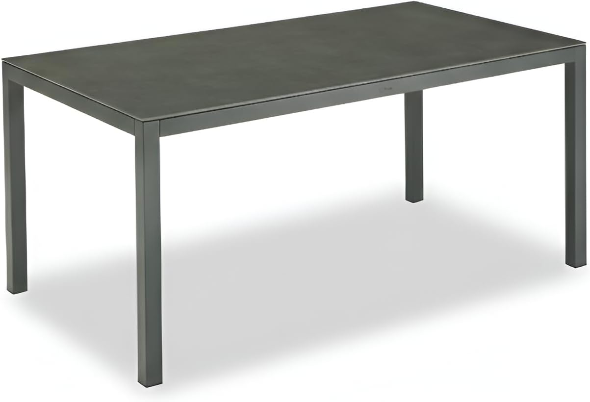 Gartentisch Scalea - 160x90 cm - Keramik-/Sinterstein-Tischplatte - Granit-Optik - Aluminium-Gestell - pflegeleicht - wetterfest - Kratzfest - für Garten und Terrasse