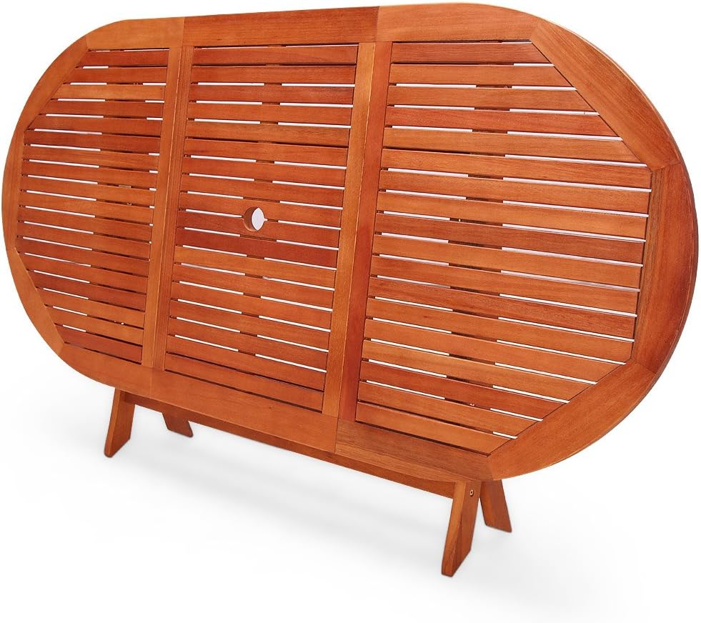 Casaria® Gartentisch Wetterfest Klappbar FSC®-Zertifiziert Holz Schirmständer 160x85cm 80kg Belastbarkeit Balkon Garten Terrasse Tisch Klapptisch Balkontisch Akazie