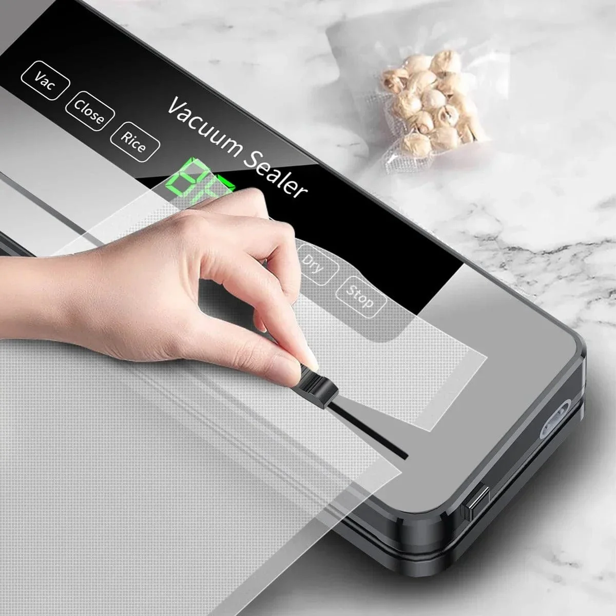 Electric Vacuum Sealer with Built-In Cutter