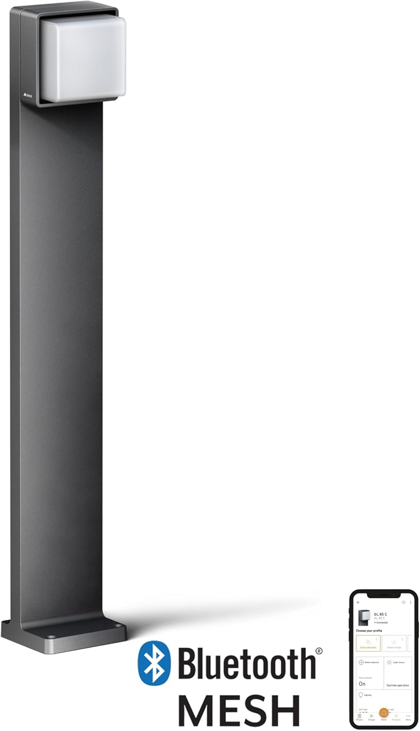 Steinel LED Wegeleuchte GL 85-900 SC Connect, 90 cm Höhe, Bewegungsmelder, smarte Gartenleuchte, dimmbar, vernetzbar per App, Zeitschaltuhr, Anthrazit