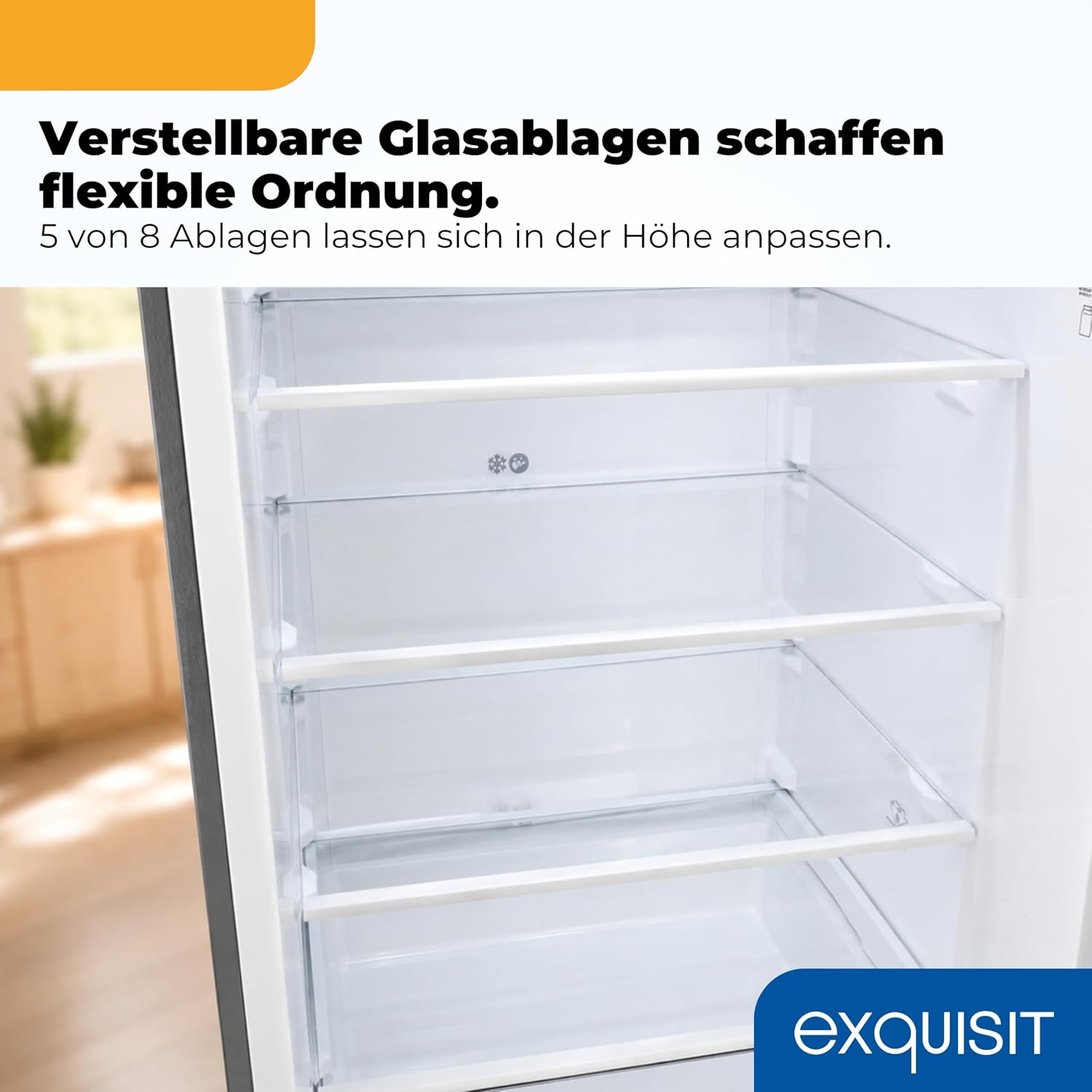 Exquisit Kühl-Gefrierkombination 377 l No Frost, Inoxlook
