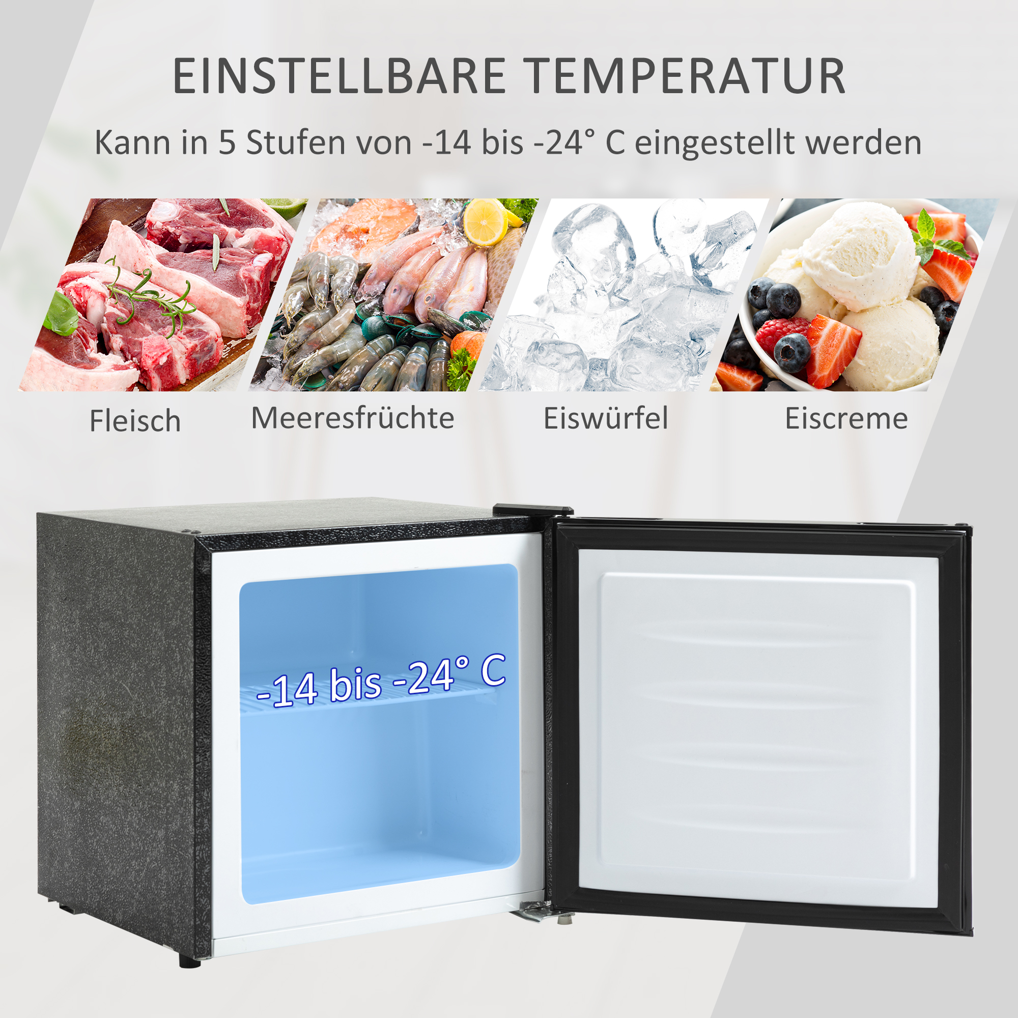 mini vriezer, 35 L, wit, 47 x 44,2 x 48,8 cm
