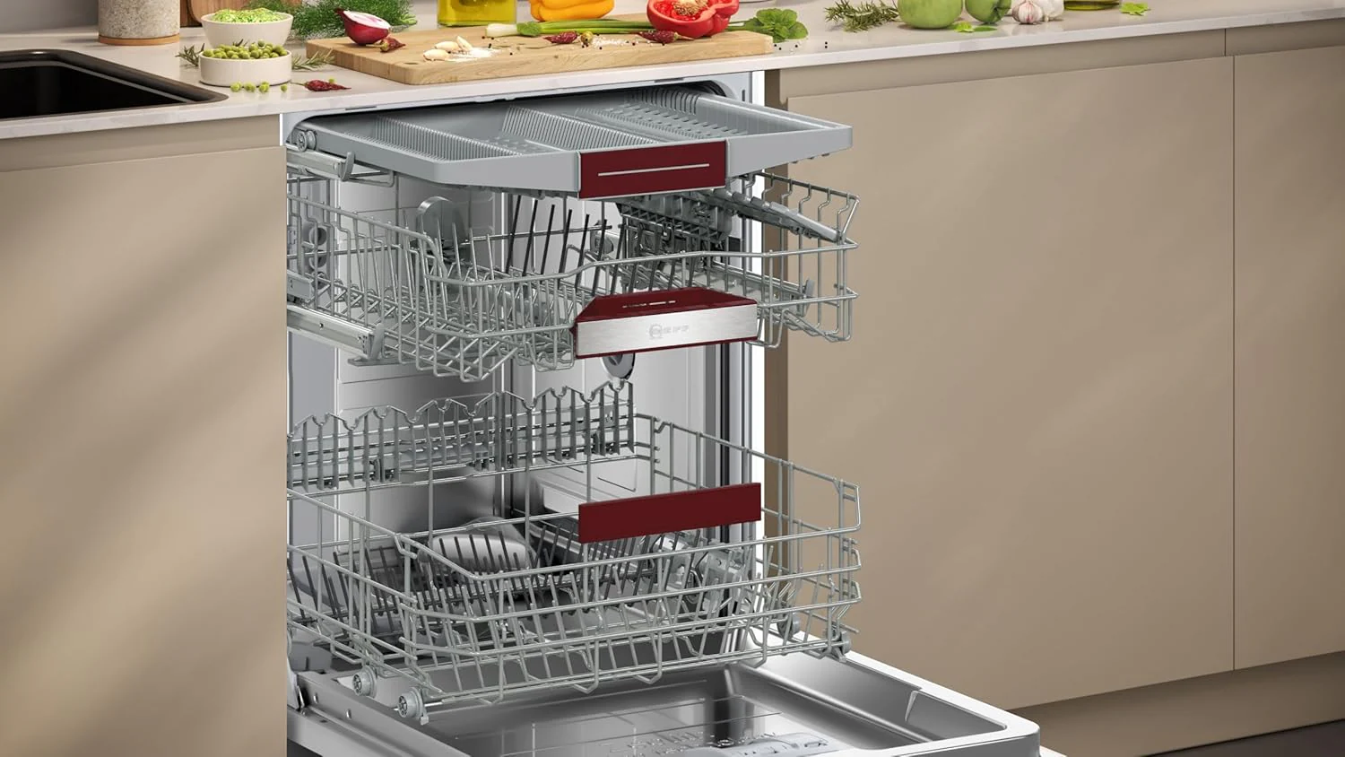 NEFF S157YCX03E, N 70, Smarte volledig ge?ntegreerde vaatwasser, 60 cm, Besteklade, Made in Germany, Zeolith-droging, bijzonder stille vaatwasser, in hoogte verstelbare bovenkorf, sterke sproeidruk