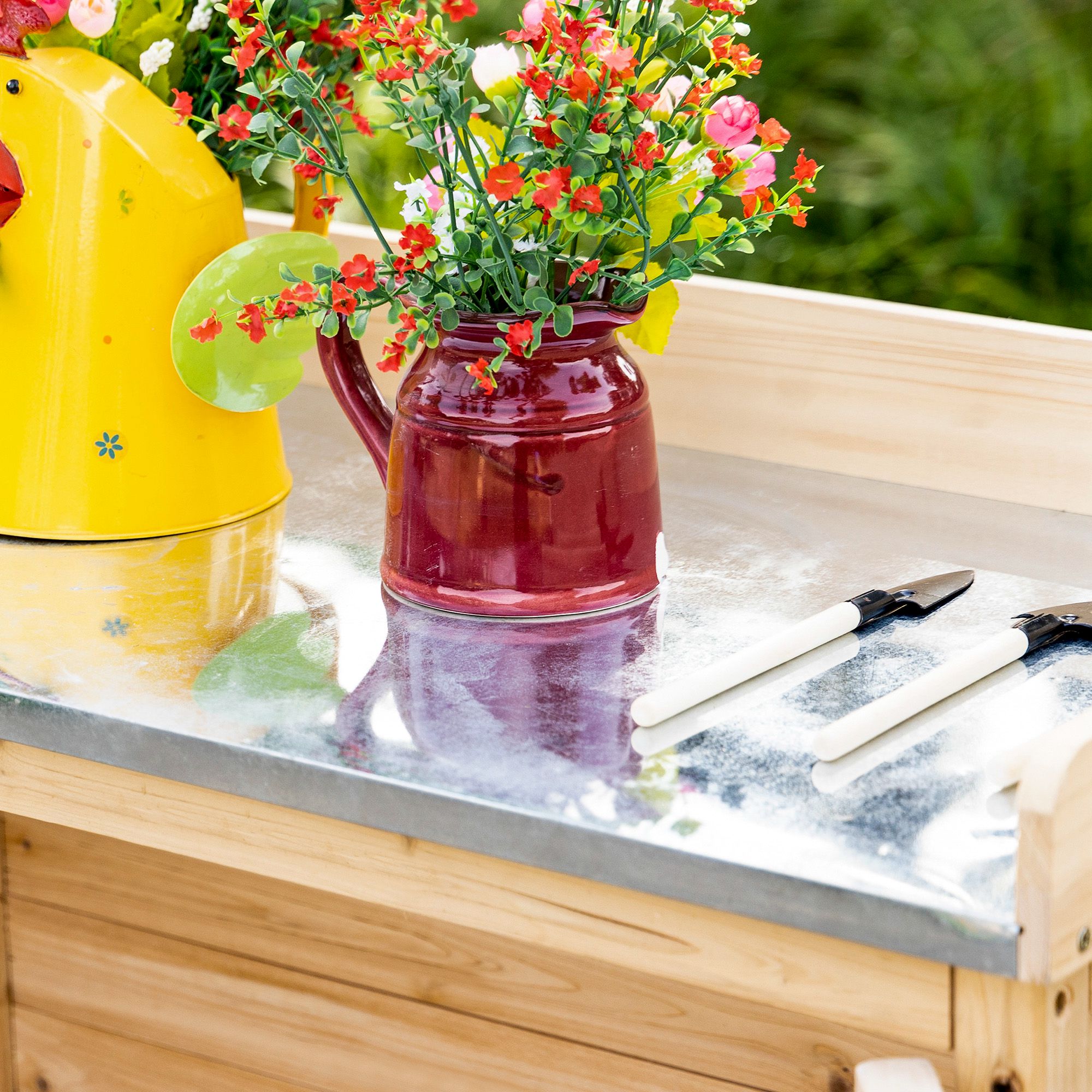tuinkast houten apparatuur kast kast met 2 planken nature