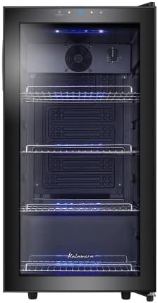 Kalamera Getränkekühlschrank, Bierkühlschrank mit Touch-Bedienfeld, 3-18°C Kühlzone, Flaschenkühlschrank 86 Liter, Blaue LED-Innenbeleuchtung, 41 dB, KRC-86GE