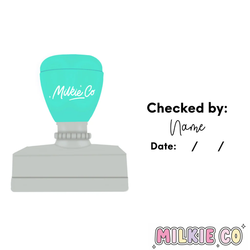 Rectangular: Standard 'Checked by & Date' Stamp