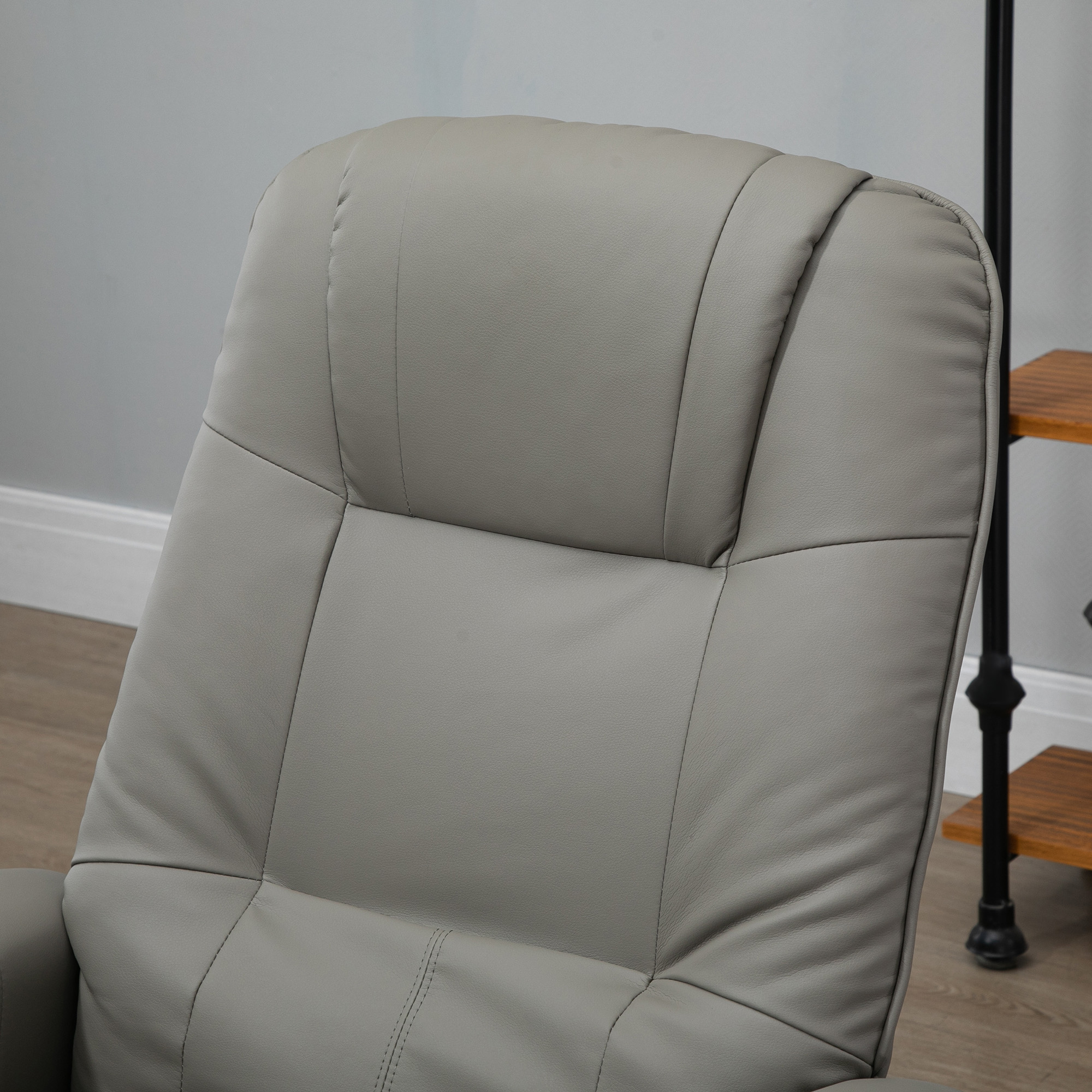 Relaxstoel Televisiestoel Ligstoel Kunstleder 360�� Draaistoel 145�� Kantelbaar Grijs 78 x 87 x 100 cm
