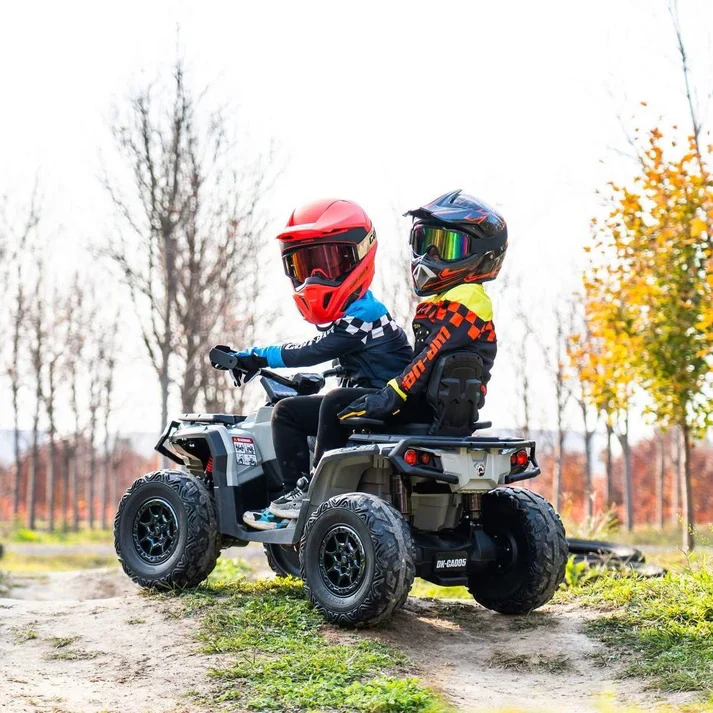 Licensed Cam Am Outlander 24V Electric Kids 2 Seater Quad Bike - Grey