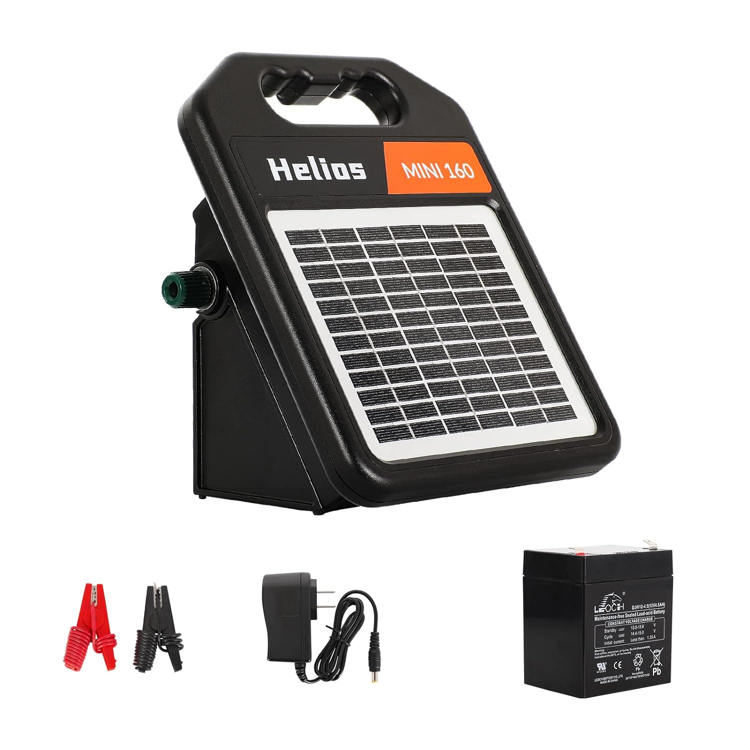 Andmon Solar Electric Fence Charger 10 Miles, 0.11 Joule, Portable with Day/Night Mode, 360° Rotation, 2 Miles Coverage