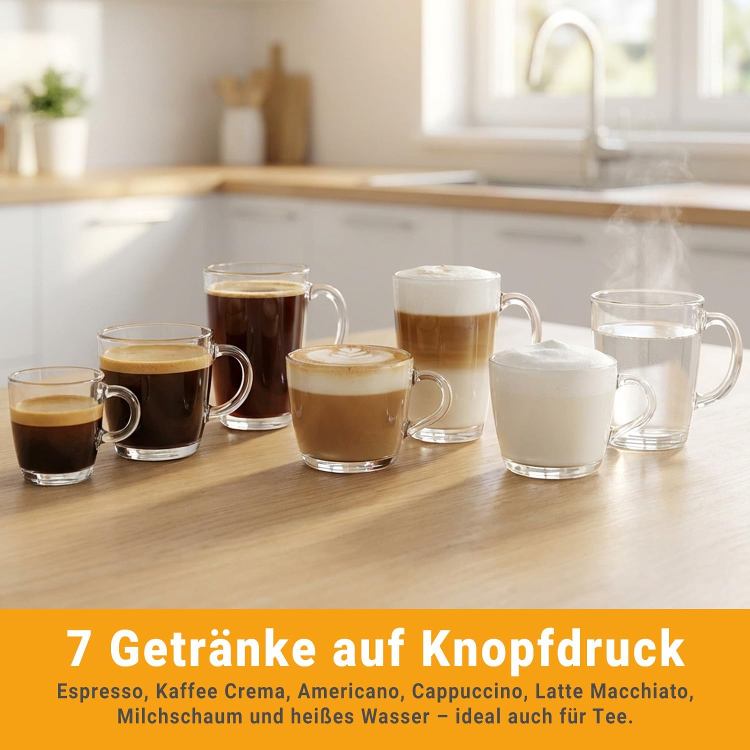 KKT KOLBE One Kaffeevollautomat mit Milchbehälter, Milchschaumdüse und Zubehör, 2 Tassen Funktion, 15 Bar, 7-stufiges Mahlwerk, Touchscreen, Automatische Reinigung, 7 Getränke, schwarz silber