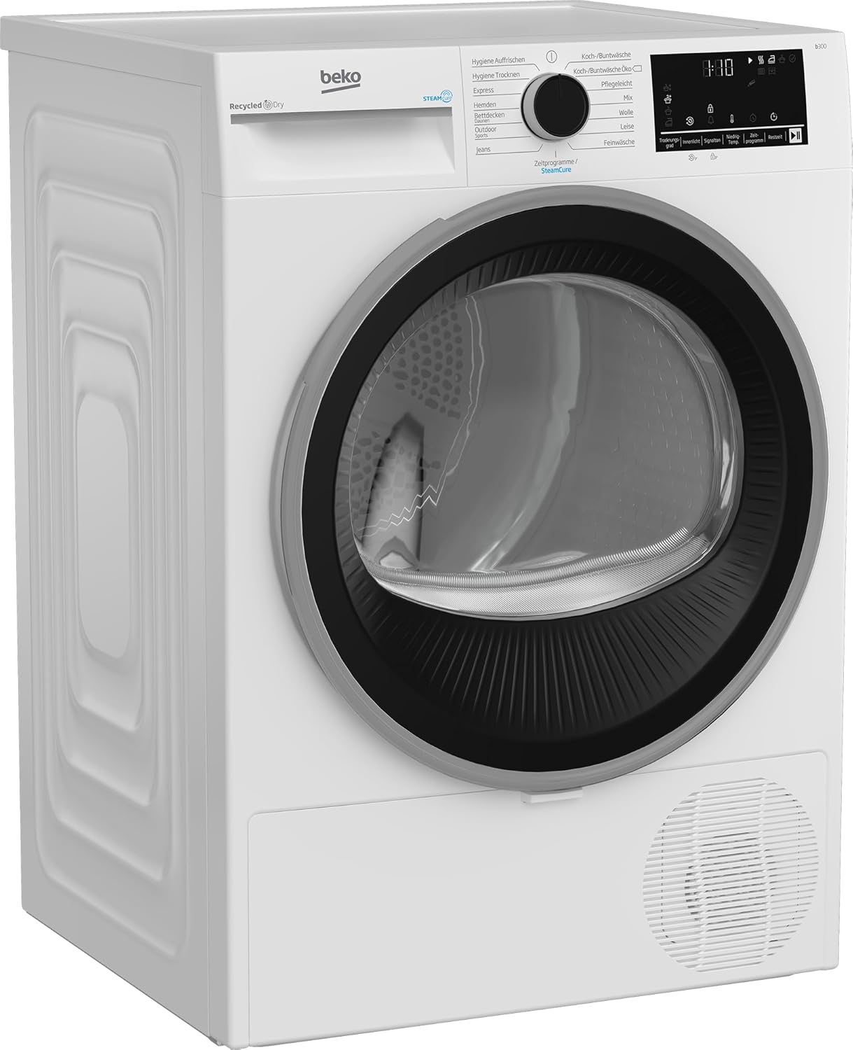 Beko B3T4224SD Wärmepumpentrockner, Wäschetrockner, 8 kg, allergikergeeignet, Hygiene Trocknen  und  Hygiene Auffrischen, SteamCure Dampffunktion, 15 Programme, Express, Weiß