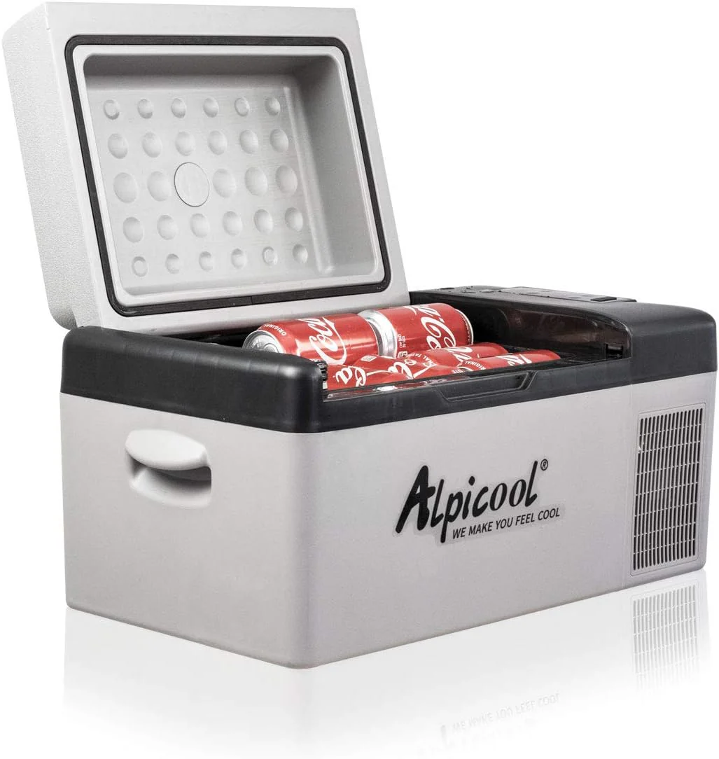 Alpicool C12 12L koelbox 12 V mini koelkast elektrische compressor auto koelkast camping vriezer kleine draagbare voor auto, vrachtwagen, boot, camper met USB-aansluiting