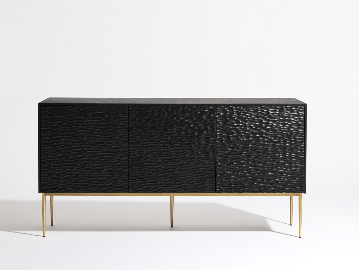 Dielenschrank Holz Metall 180x40x82 cm - Schwarz - moderner Flurschrank geeignet für Diele und Eingangsbereich