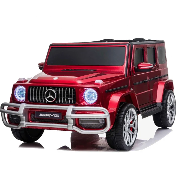 LICENSED MERCEDES AMG G63 G WAGON 24v 2 SEATER 4 WHEEL DRIVE  RIDE ON JEEP (UPGRADED) with MP4 - PAINT Metallic RED
