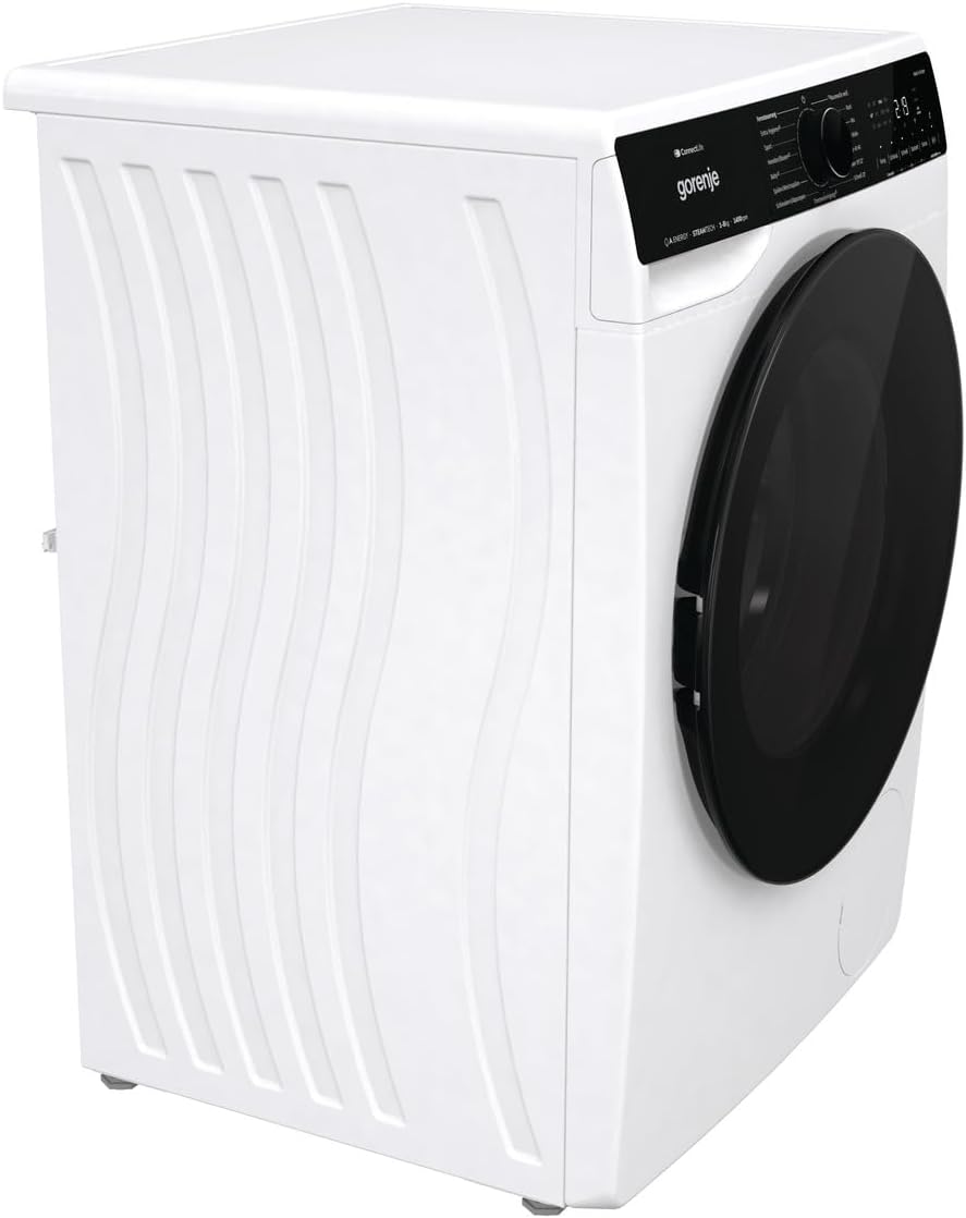 Gorenje WPNA 84 SATSWIFI Waschmaschine mit Dampffunktion / 8 kg / 1400 U/Slim Line/ConnectLife WiFi/Total AuaStop/Inverter PowerDrive Motor/Edelstahltrommel/Kindersicherung/EEK A
