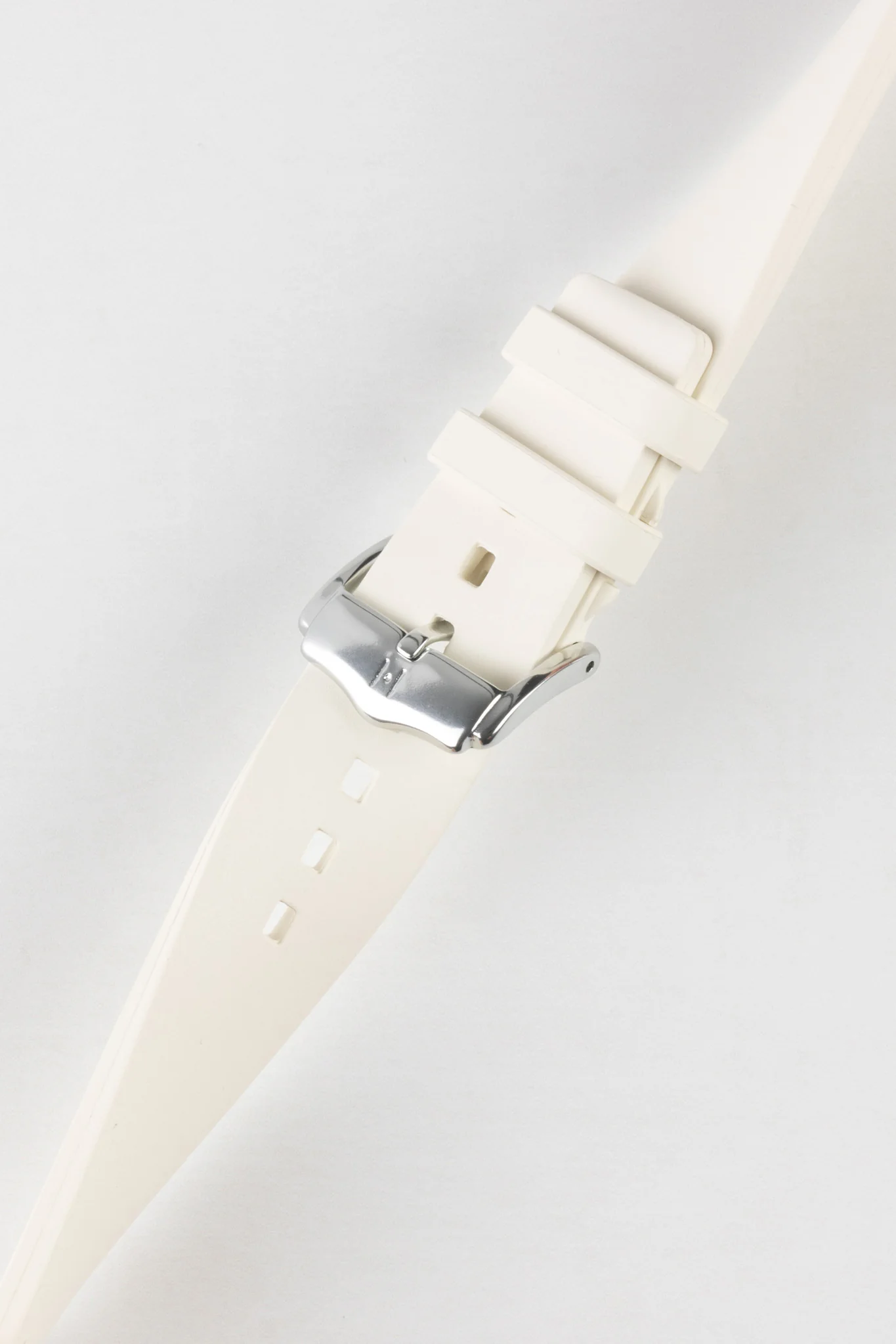 Hirsch PURE Natural Rubber Watch Strap in WHITE