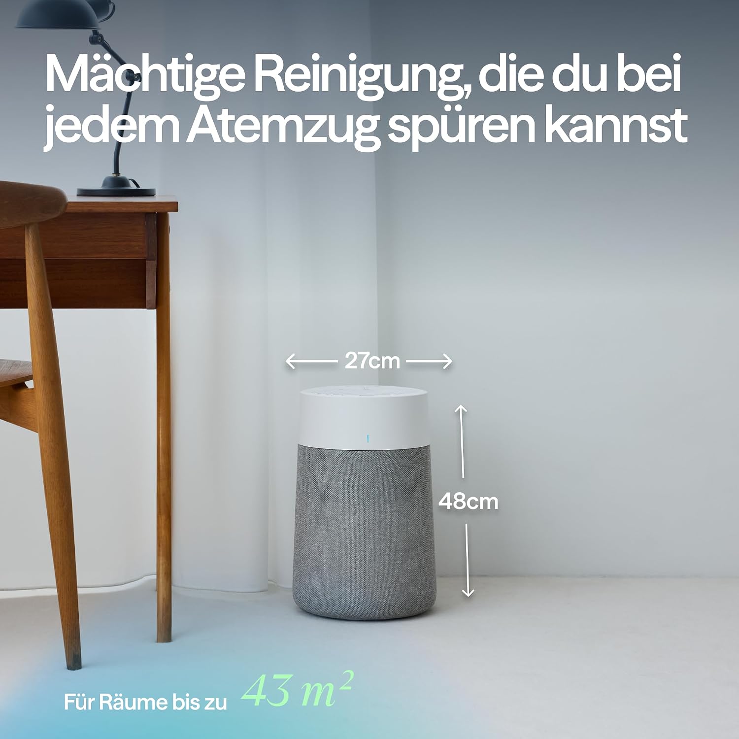 BLUEAIR Luftreiniger für Räume bis 43 m² – Smart, Leise, HEPASilent Technologie, Ideal für Zuhause, Schlafzimmer, Kinderzimmer, Gegen Staub, Allergene, Rauch, Schimmel, Tierhaare – Blue Pure 511i Max