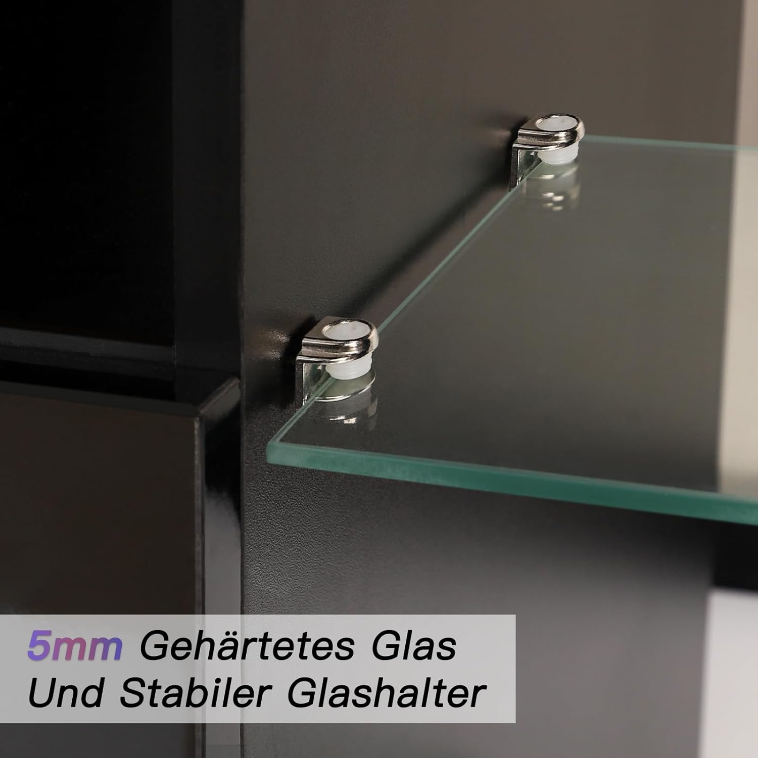 Dripex TV Lowboard Eckschrank mit LED Beleuchtung Weiß Hochglanz Fernsehschrank Eckkommode Fernsehtisch TV Schrank 100x68x40 cm (Weiß)