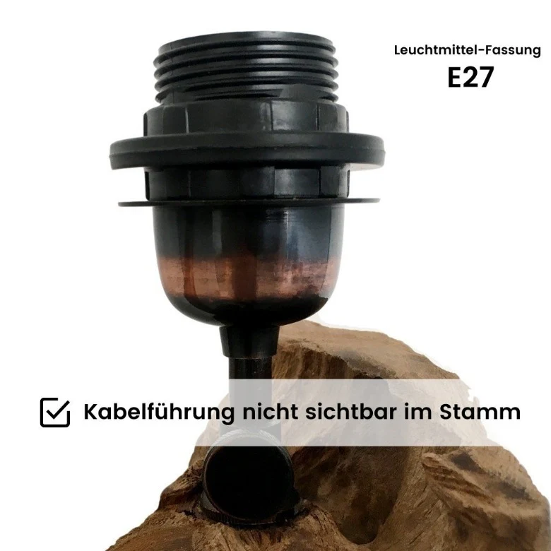 Stehlampe Teakholz BLUMA  | Hhe 180 cm | inkl. Lampenschirm