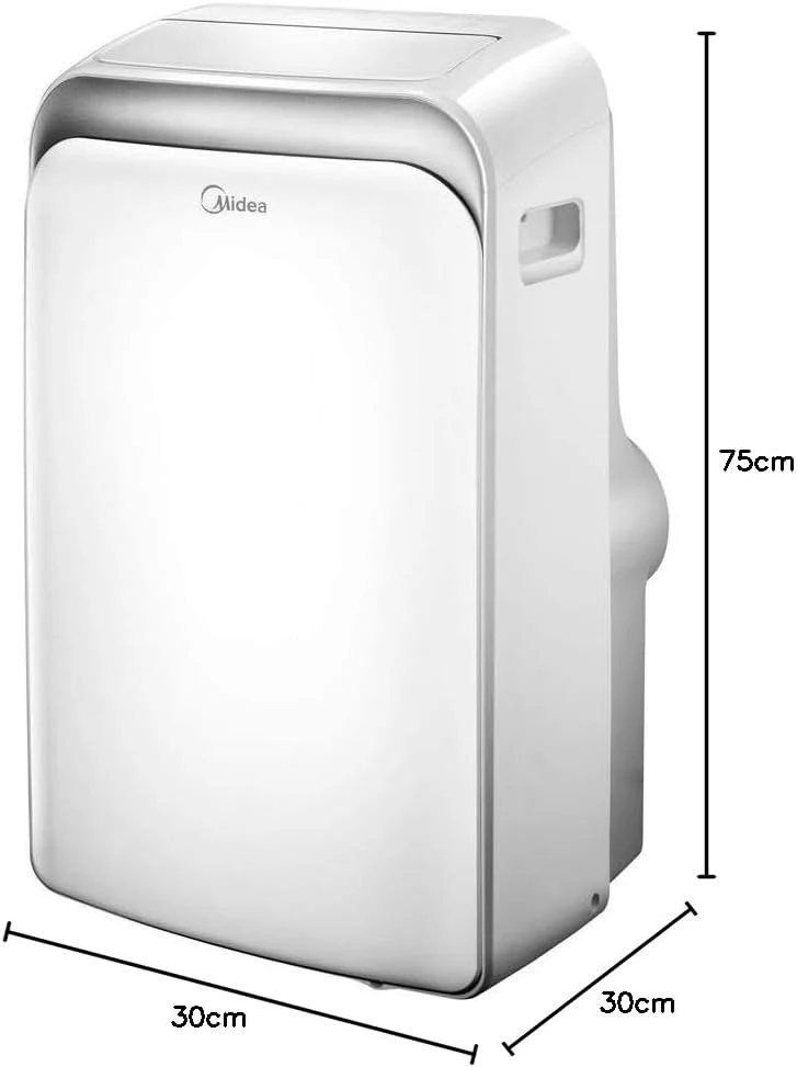 Midea Mobiele Airconditioner MPD-12CRN7, 12000 BTU 3,5kW, Koelen&Ventileren&Ontvochtigen, Ruimtegrootte tot 117m3(43�O), Mobiele Airco met Afvoerslang