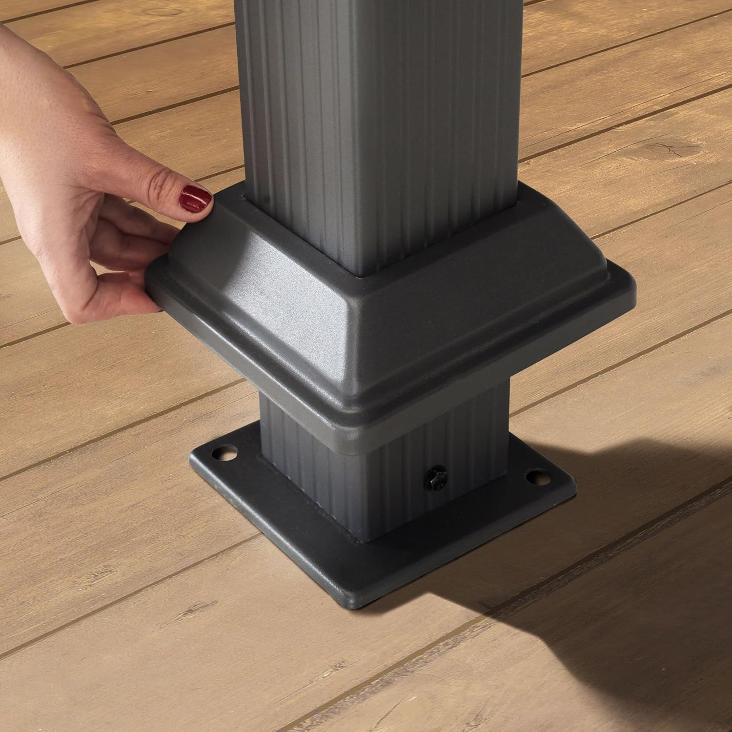 TOOLPORT Gartenpavillon 3x4 m Stahldach Hardtop 4 Seitenteile in Grau, Pfosten 9x9 cm