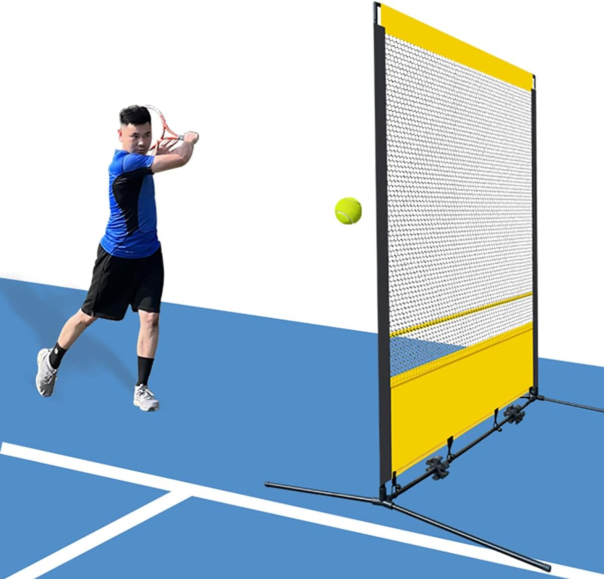 Tragbarer Tennis-Rebounder, Tennis-Übungswand für das Training im Innen- und Außenbereich, Trainingsgerät, Tennis-Rebound-Netz, für Grundschläge und Volley-Tennis (Größe: 1,8 x 3,5 m)