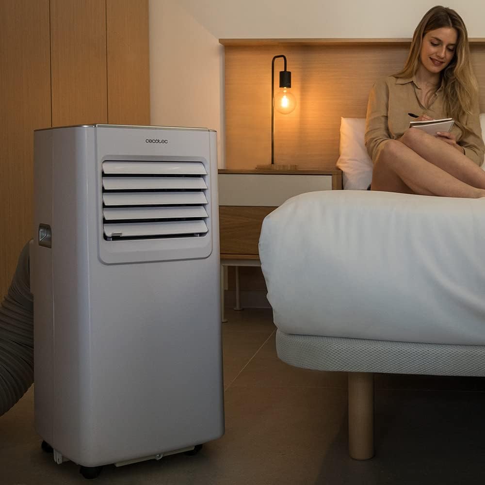 Cecotec Tragbare Klimaanlage mit Fernbedienung ForceClima 7100 Soundlos. 7000 BTU, Soundless Technology, LED -Bildschirm, 4 Modi, 2 Geschwindigkeiten, Abdeckung von bis zu 15 m2