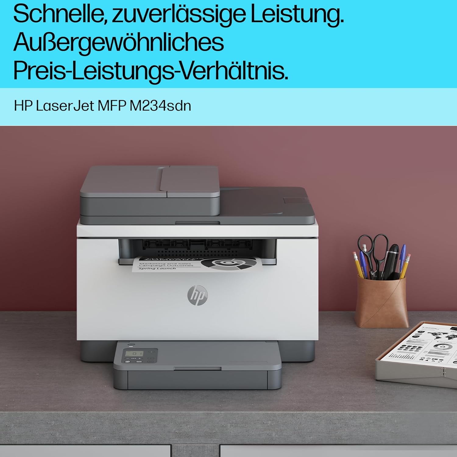 HP LaserJet MFP M235sdw Multifunktions-Laserdrucker Schwarzweiß, Drucken, Kopieren, Scannen, Automat.beidseitiger Druck, Dual-Band Wi-Fi, USB, LAN, HP Smart App, Intelligente Benutzeroberfläche