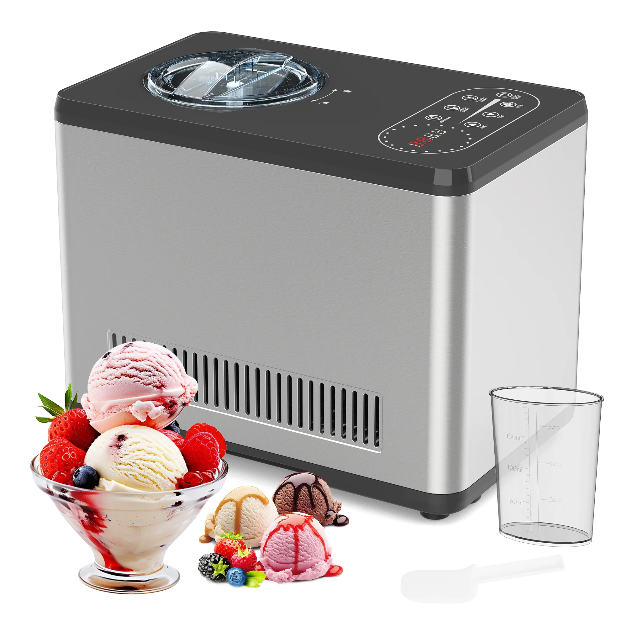 1.5L Ice Cream Maker Machine No Pre-Freezing