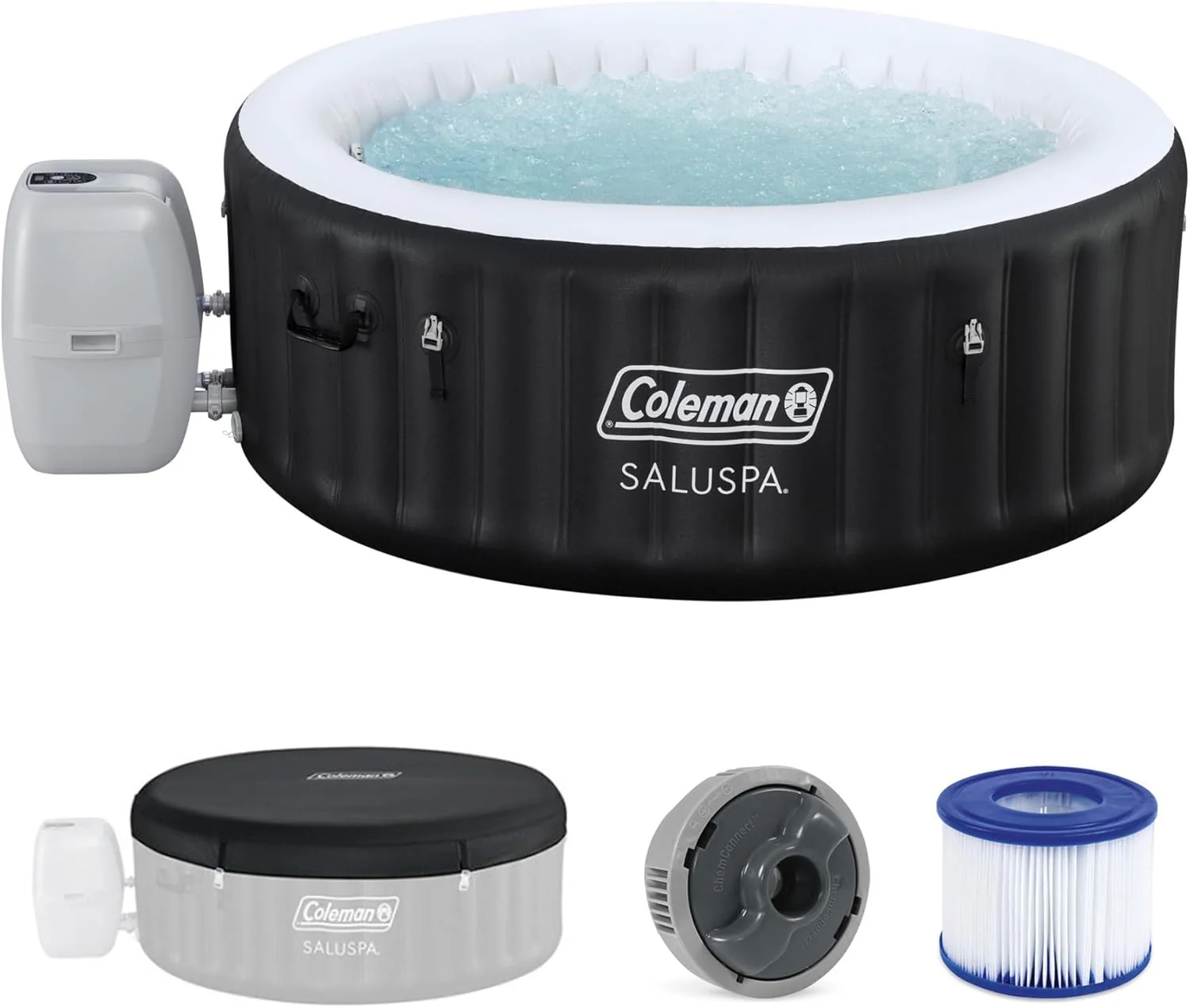 Coleman Miami 2 to 4 Person Inflatable Hot Tub, Round Energy-Efficient Portable Outdoor