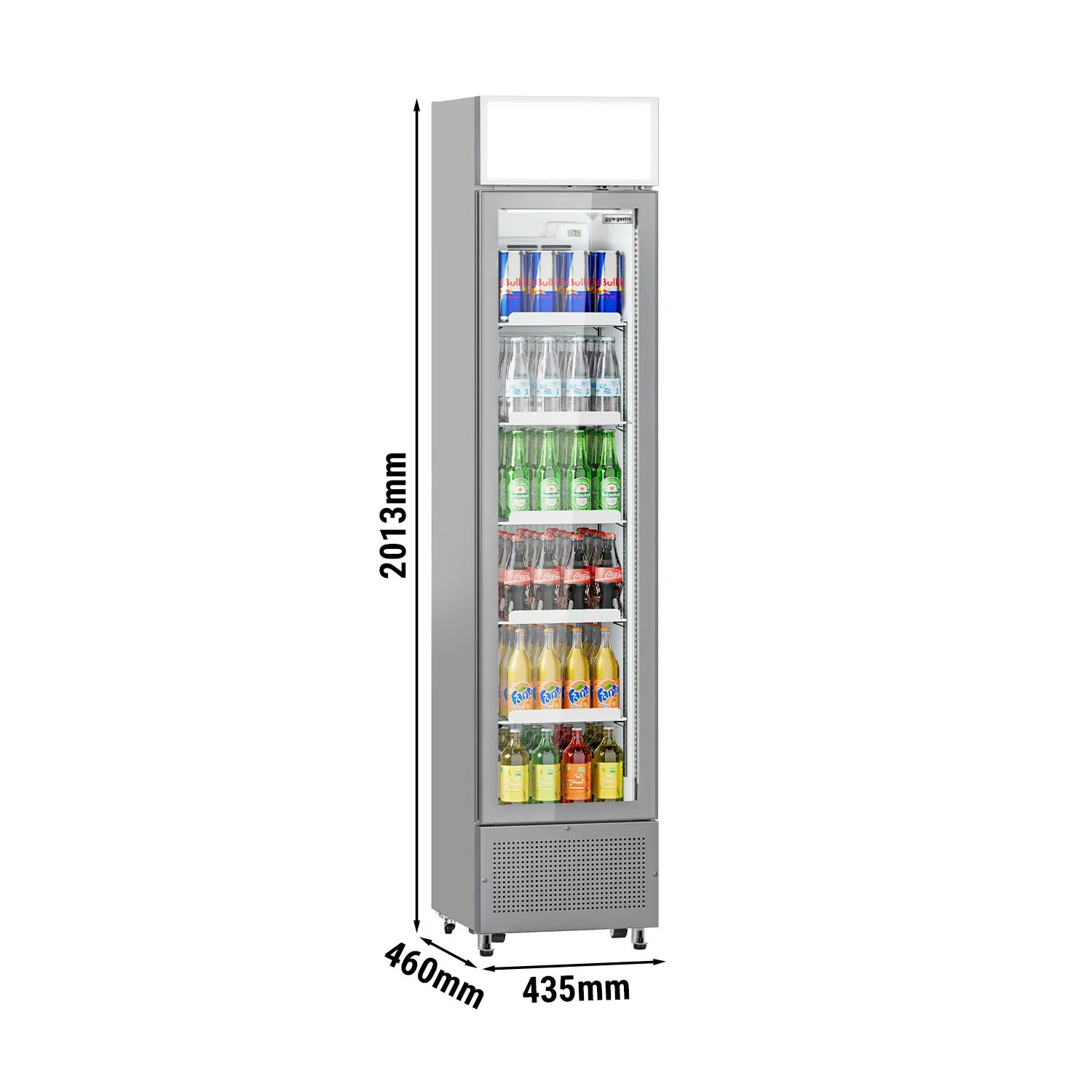 Displaykjøler - 435 mm - 145 l - med 1 glassdør