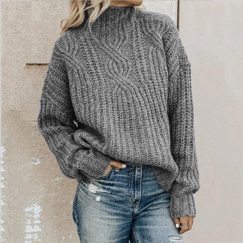 Damen Strickpullover mit Stehkragen & Regular Fit – Weich & Wärmend für Herbst & Winter