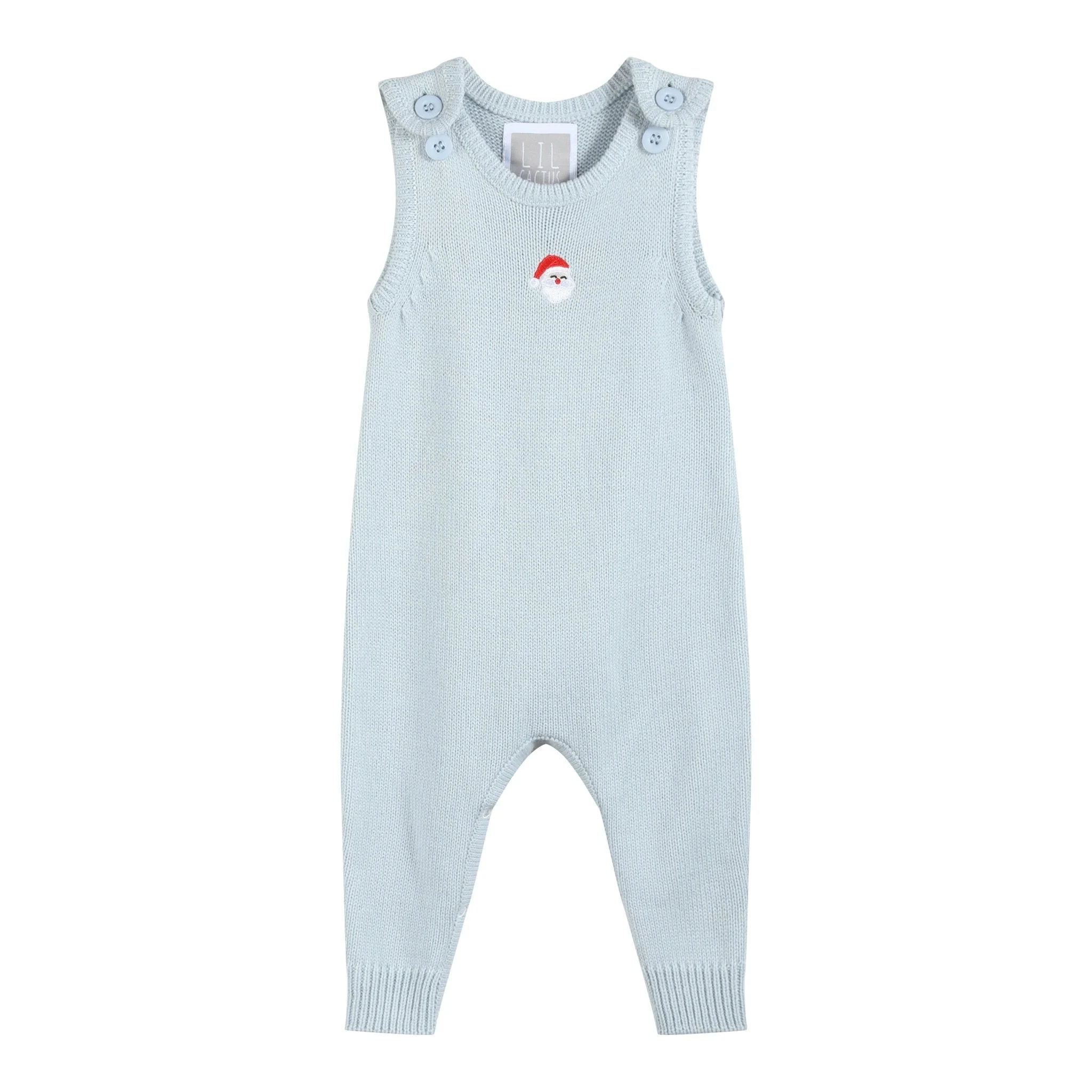 Light Blue Santa Knit Romper