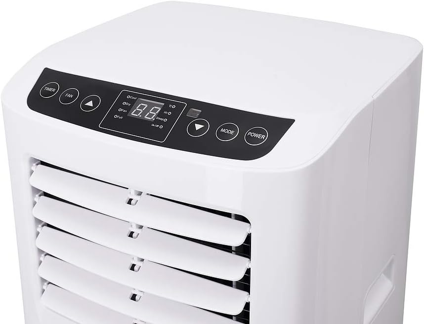 Adler AD 7909 Klimaanlage Mobil, 3 Betriebsarten, 2 Lüftergeschwindigkeiten, Entfeuchter, Fernbedienung, Timer, Tragbare Klimagerät für Räume bis 20 qm, 7.000 BTU/h, Energieklasse A, 792W, Weiß